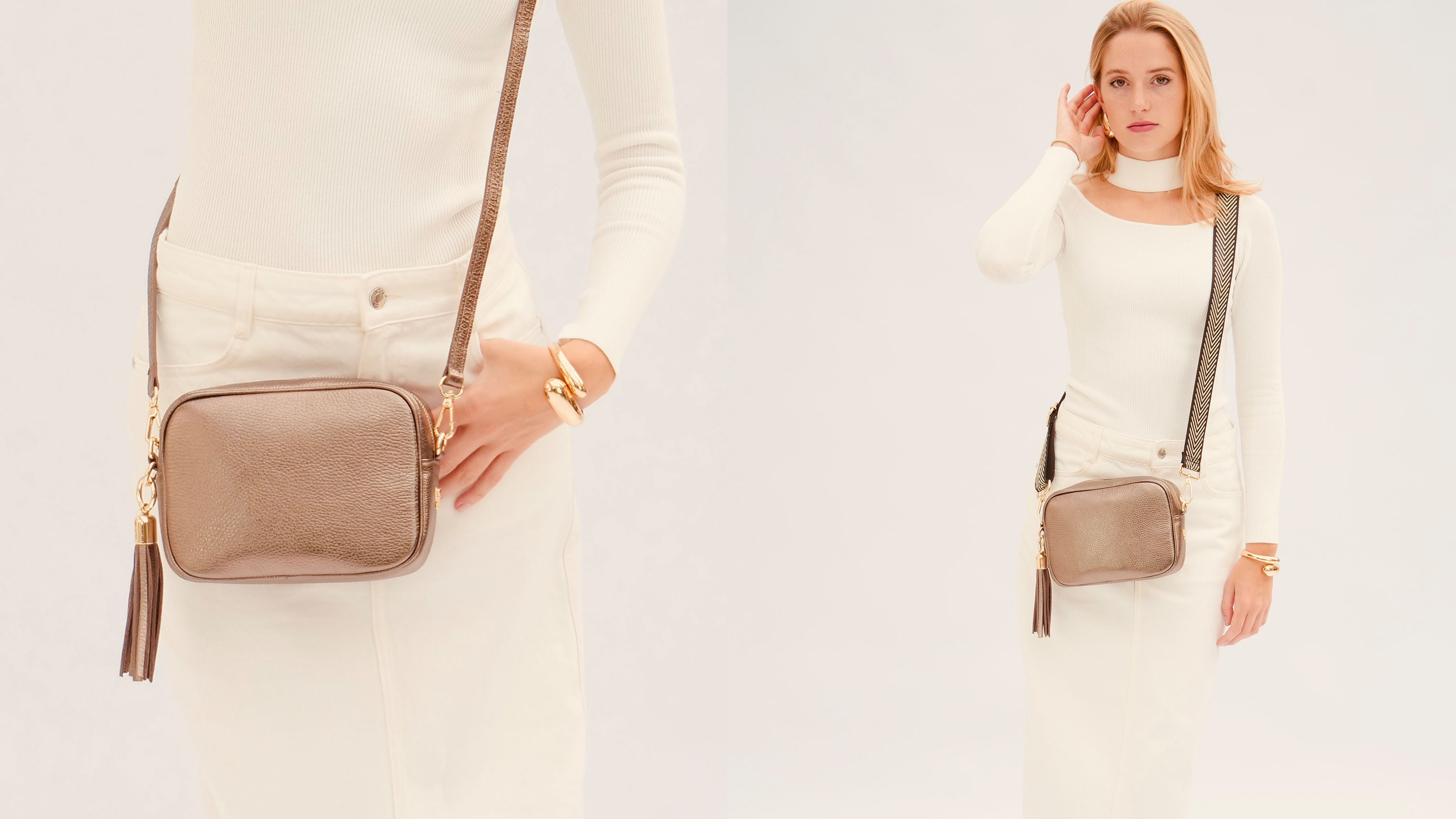 Bronze Leather Tassel Bags