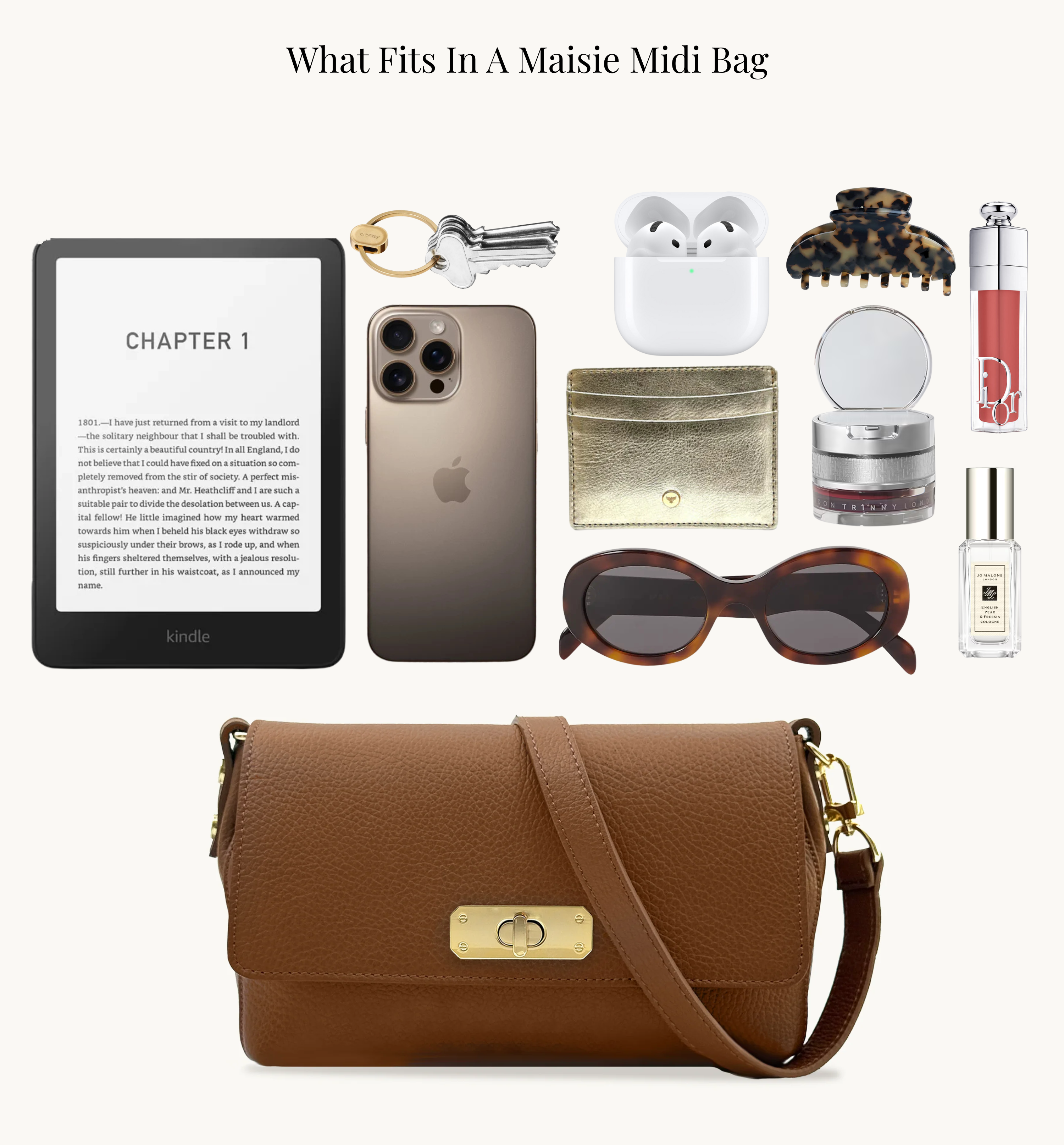 The Maisie Midi Sand Leather Bag