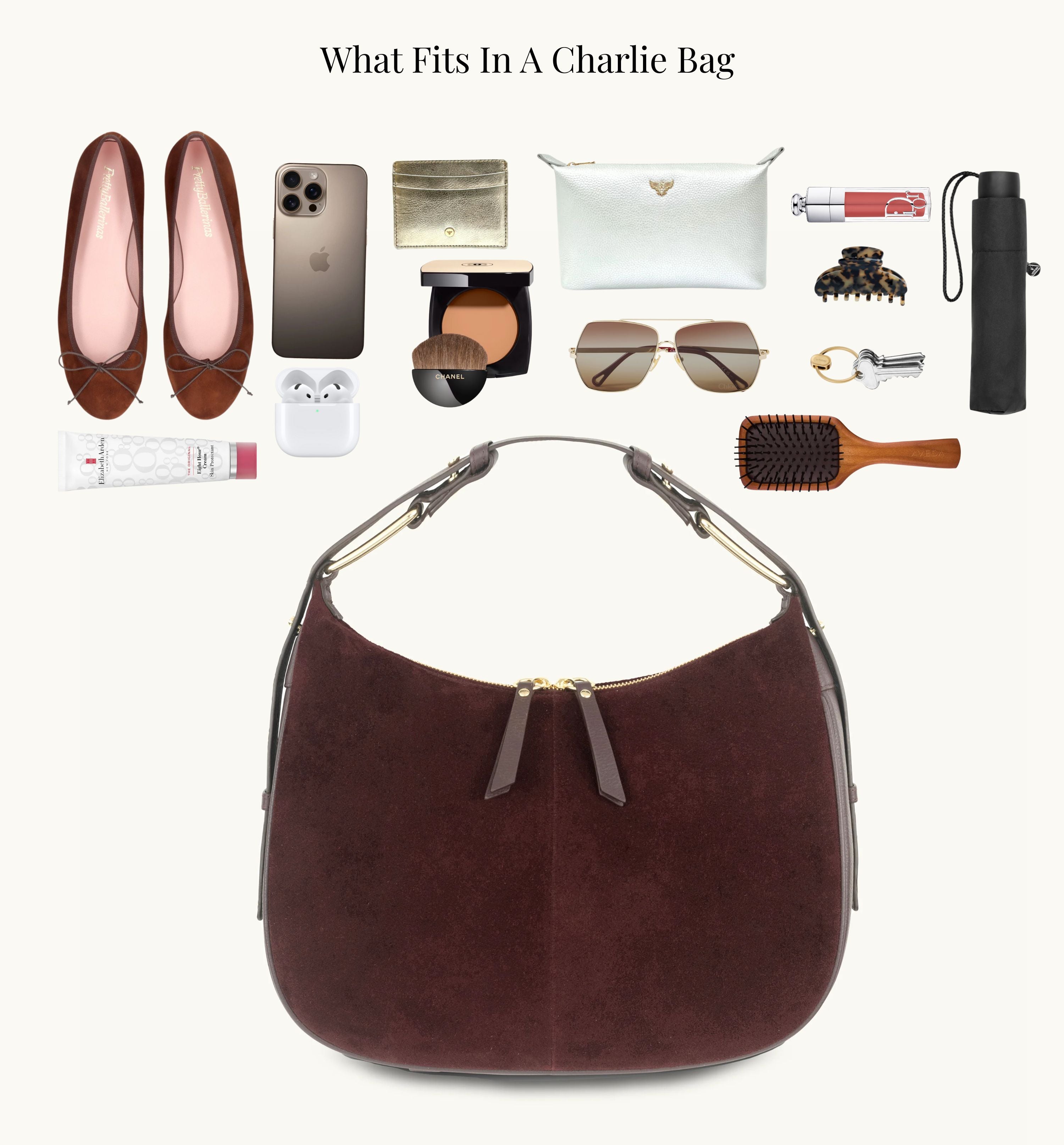The Charlie Burgundy Suede Bag