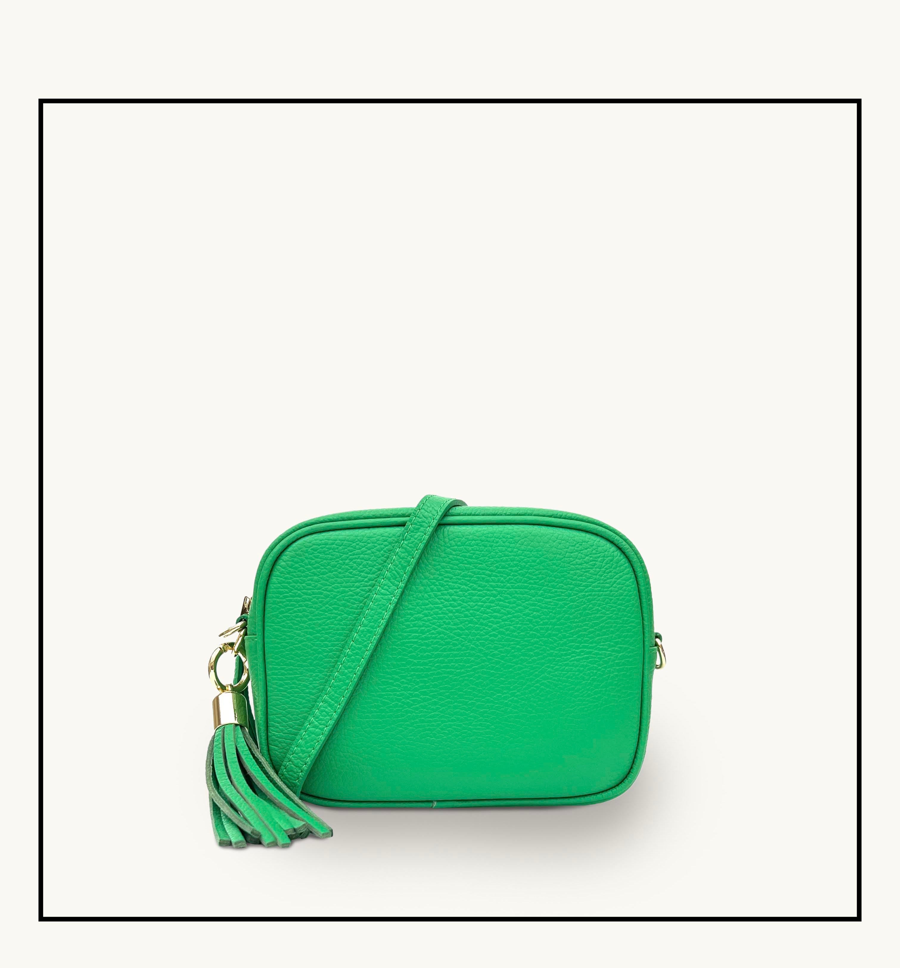 The Tassel Bottega Green Leather Crossbody Bag