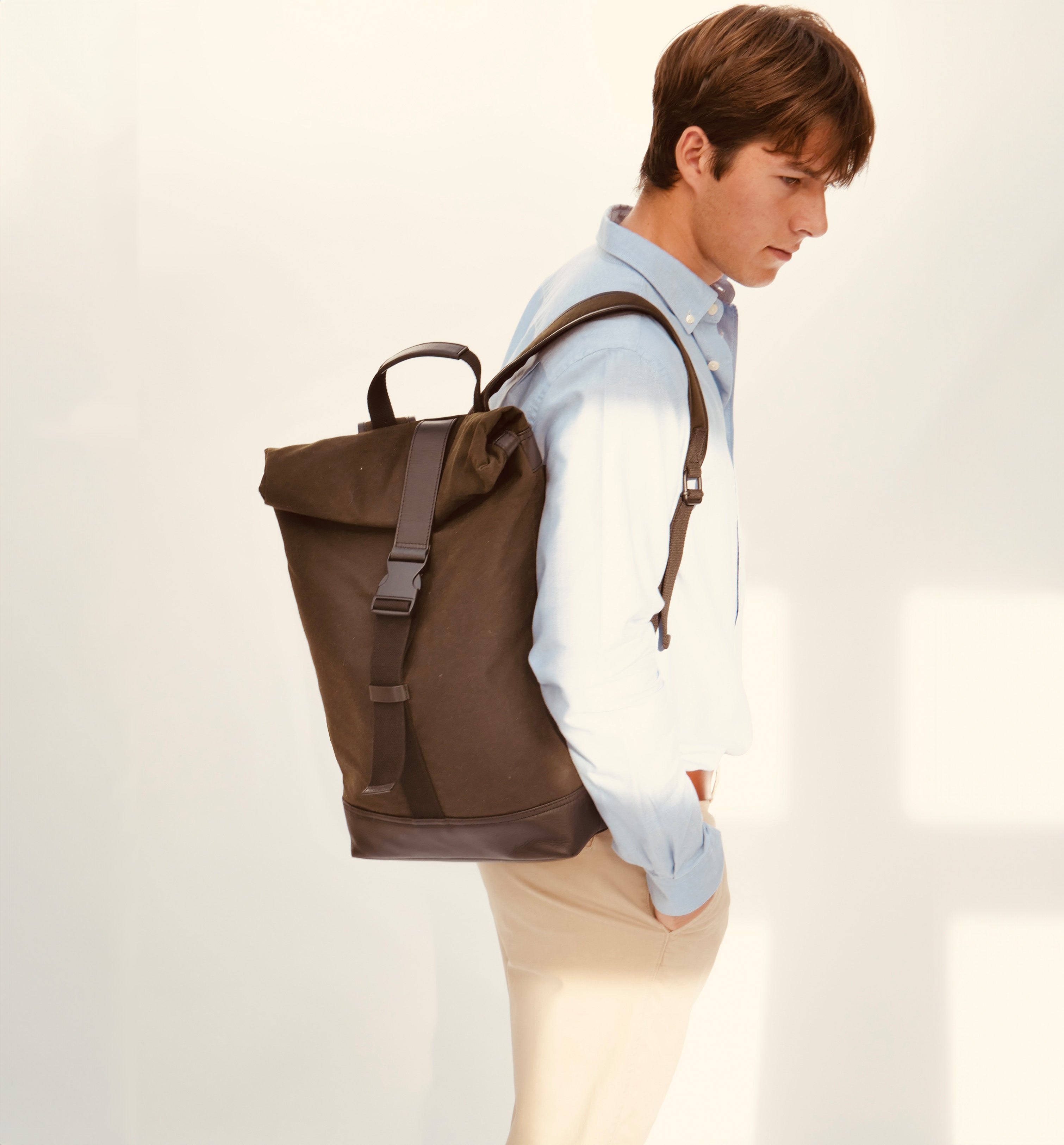 The Cavendish Waxed Canvas & Leather Backpack
