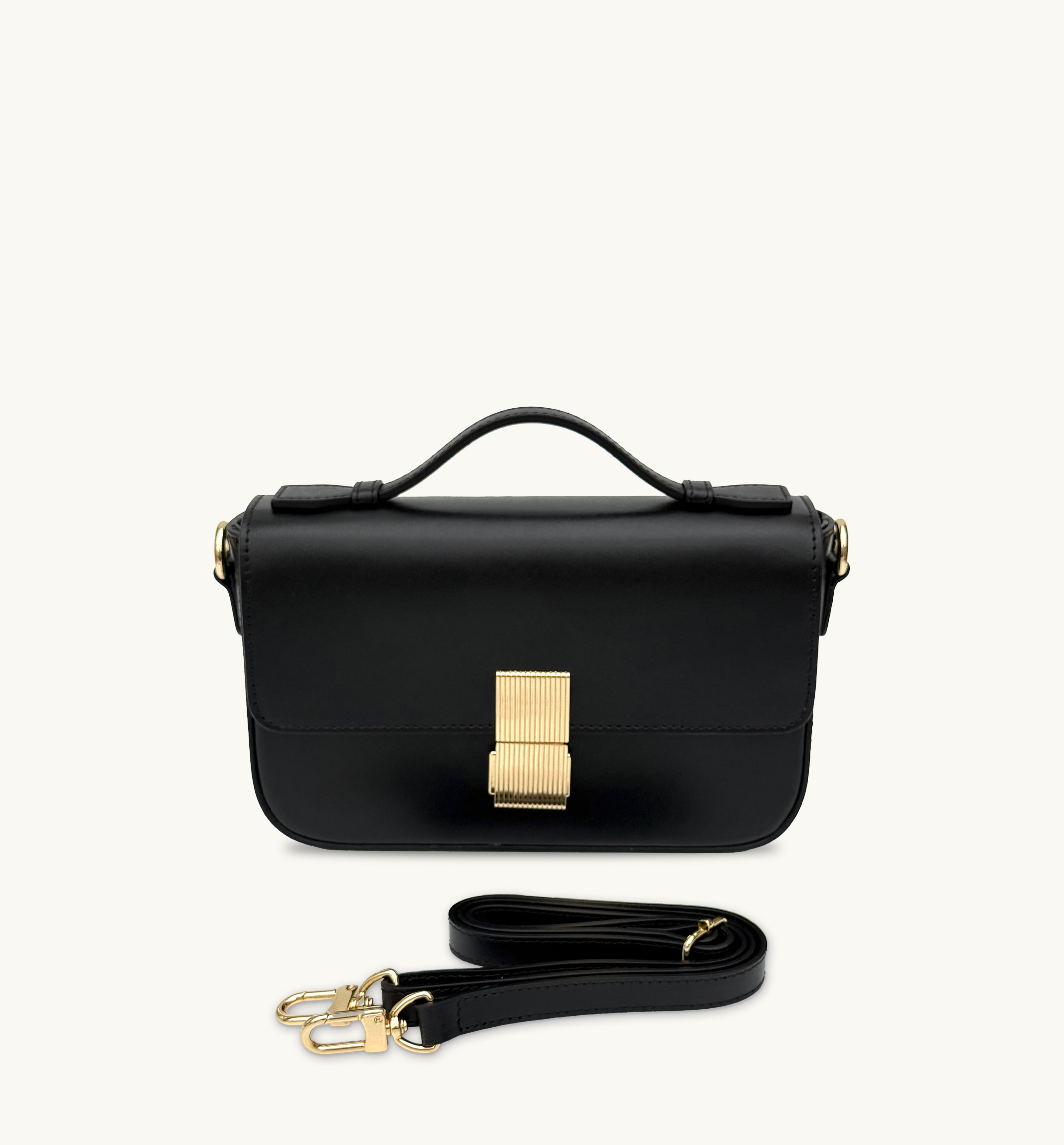 The Flora Black Leather Bag