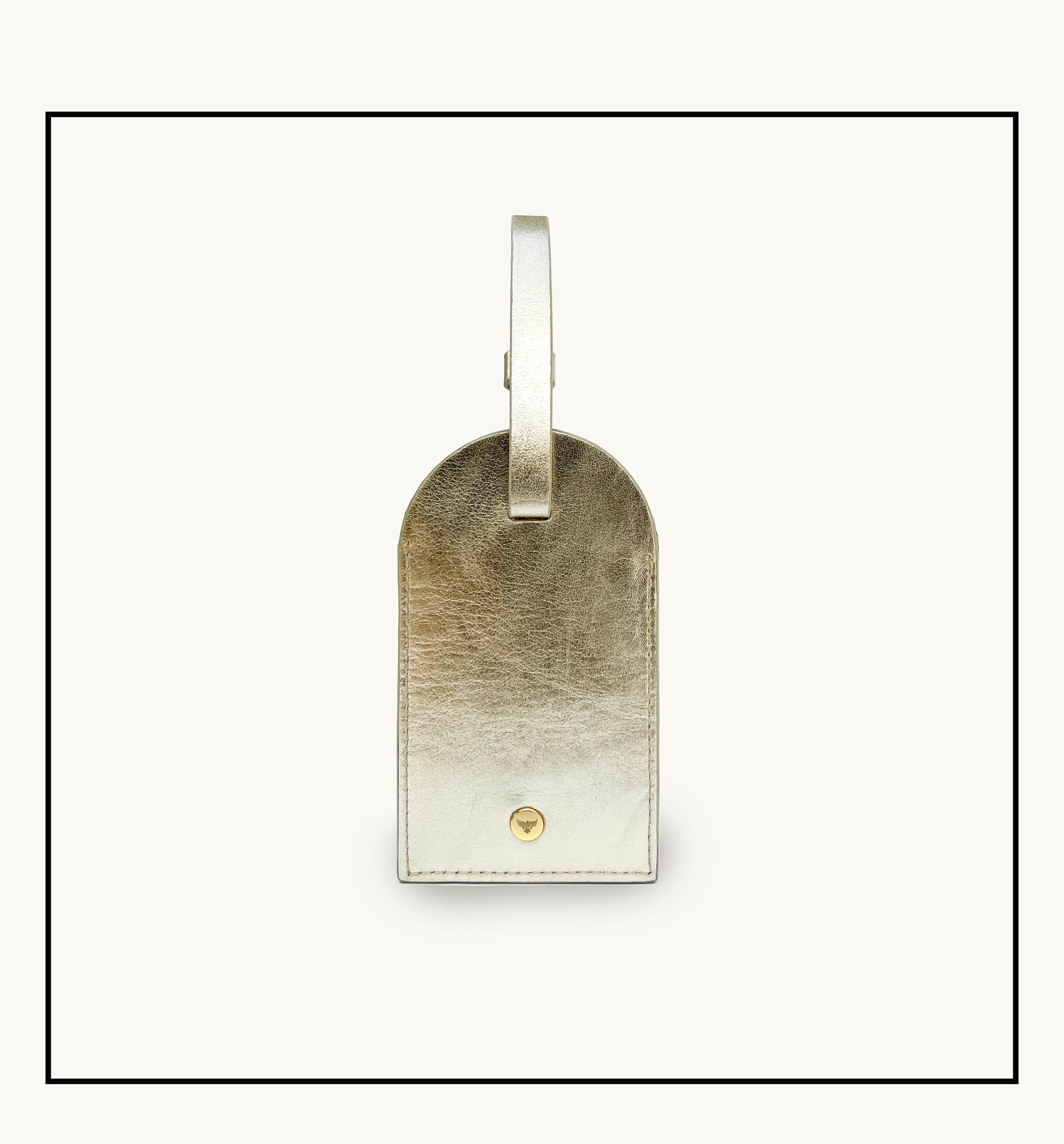 Gold Leather Luggage Tag