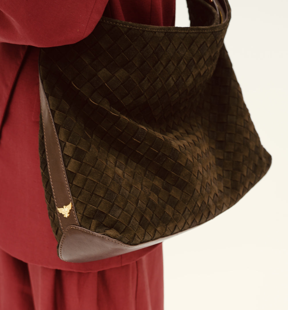 The Holly Chocolate Suede Bag