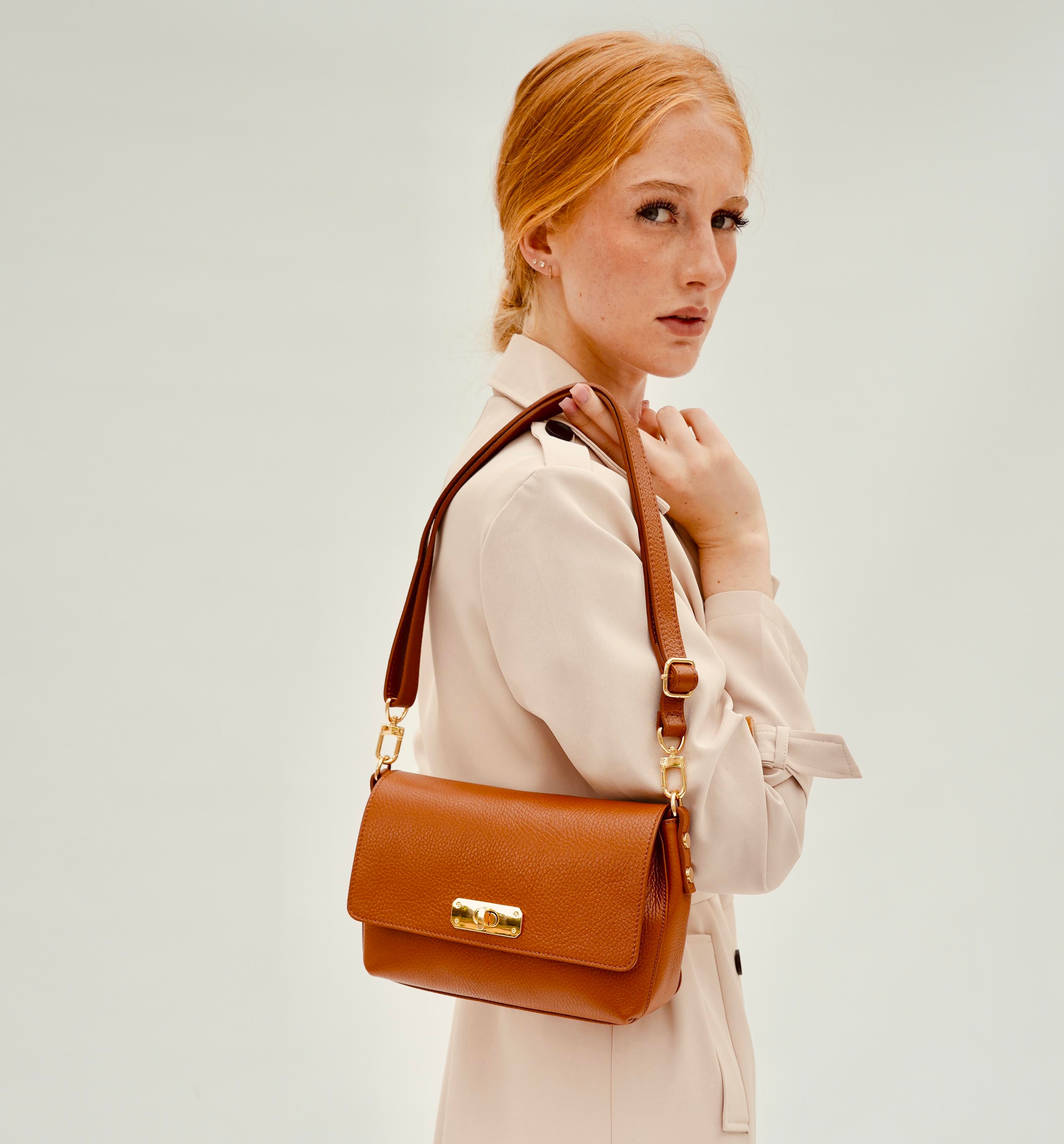 The Maisie Midi Tan Leather Bag