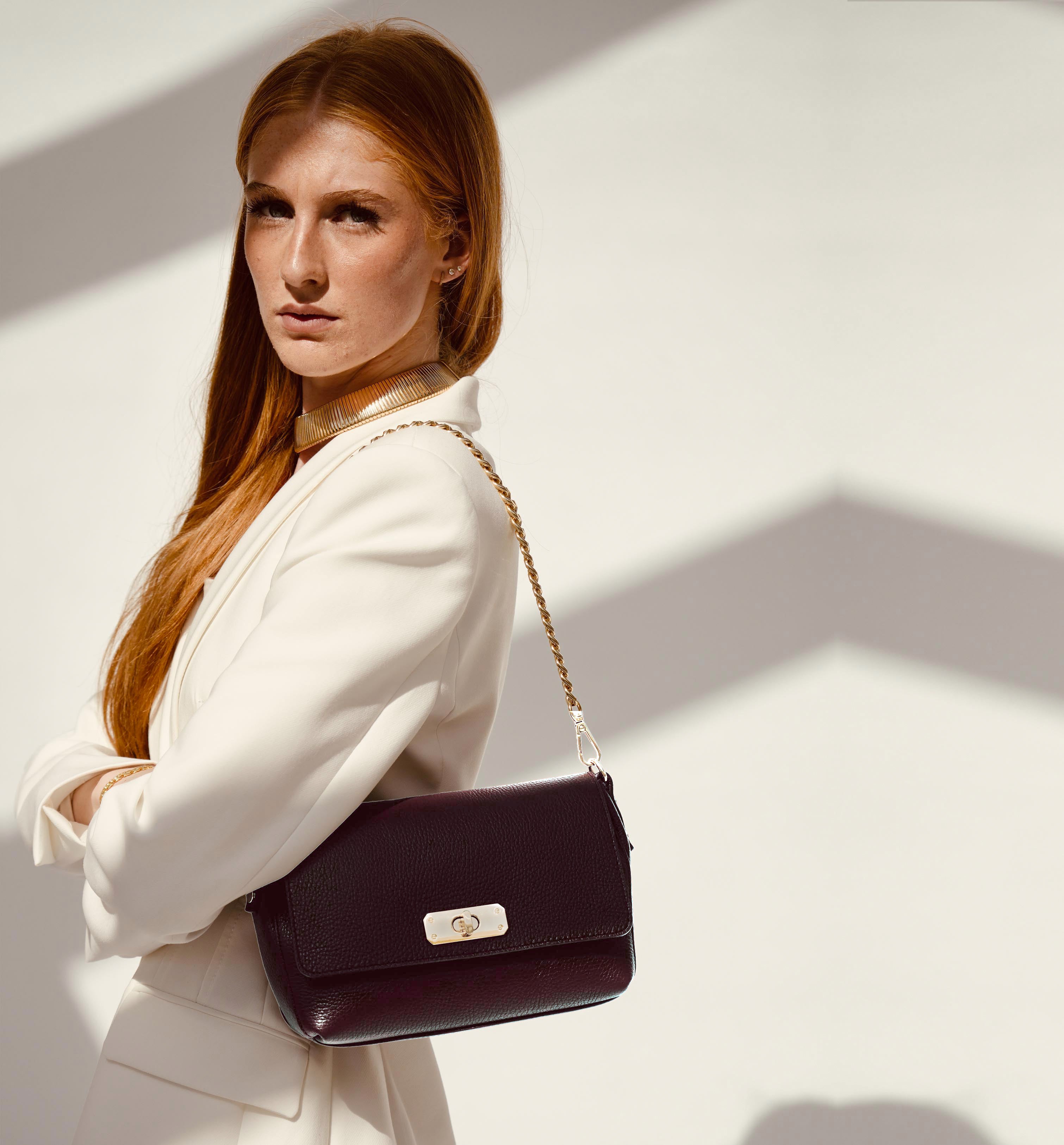 The Maisie Midi Burgundy Leather Bag