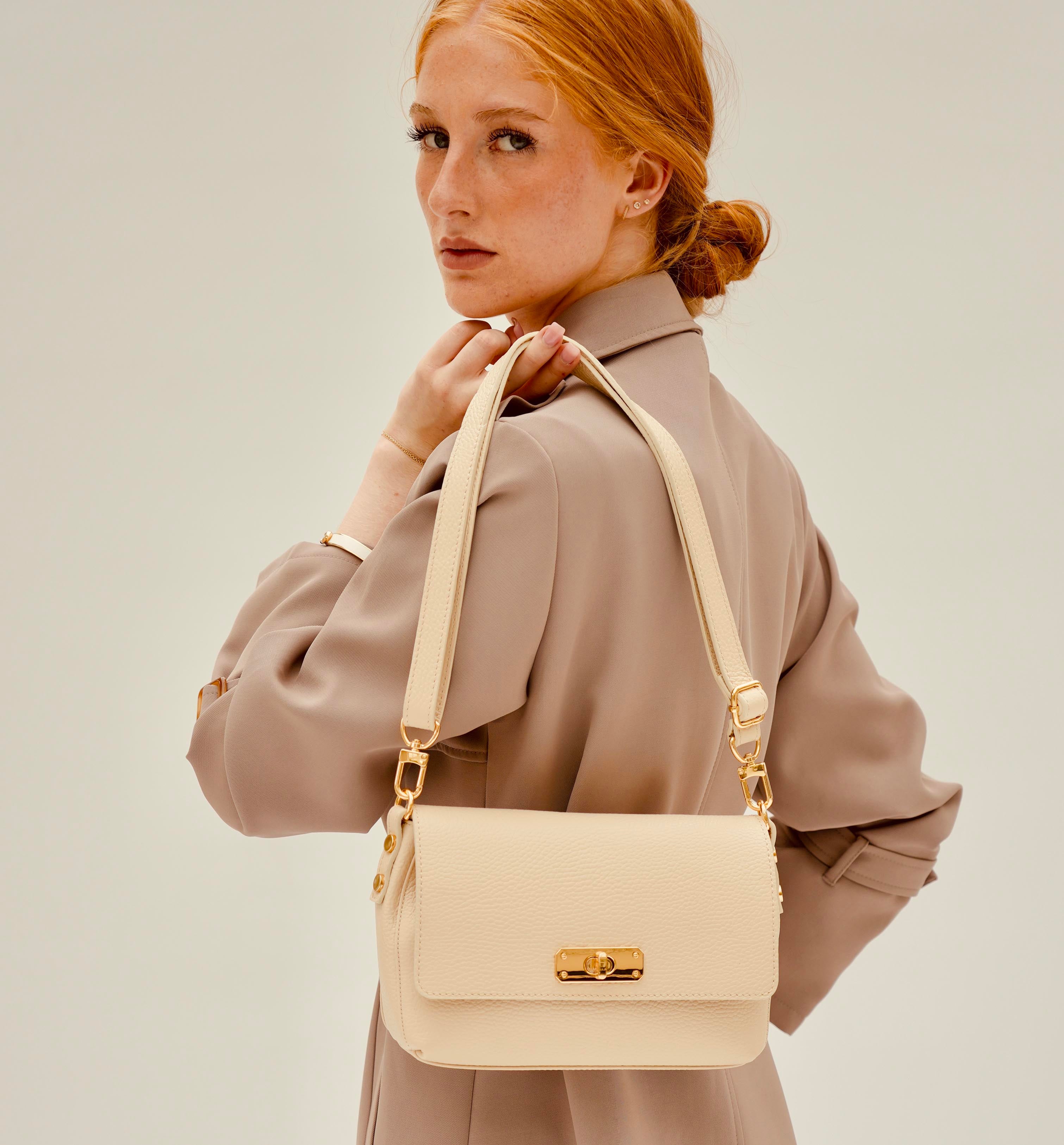 The Maisie Midi Stone Leather Bag
