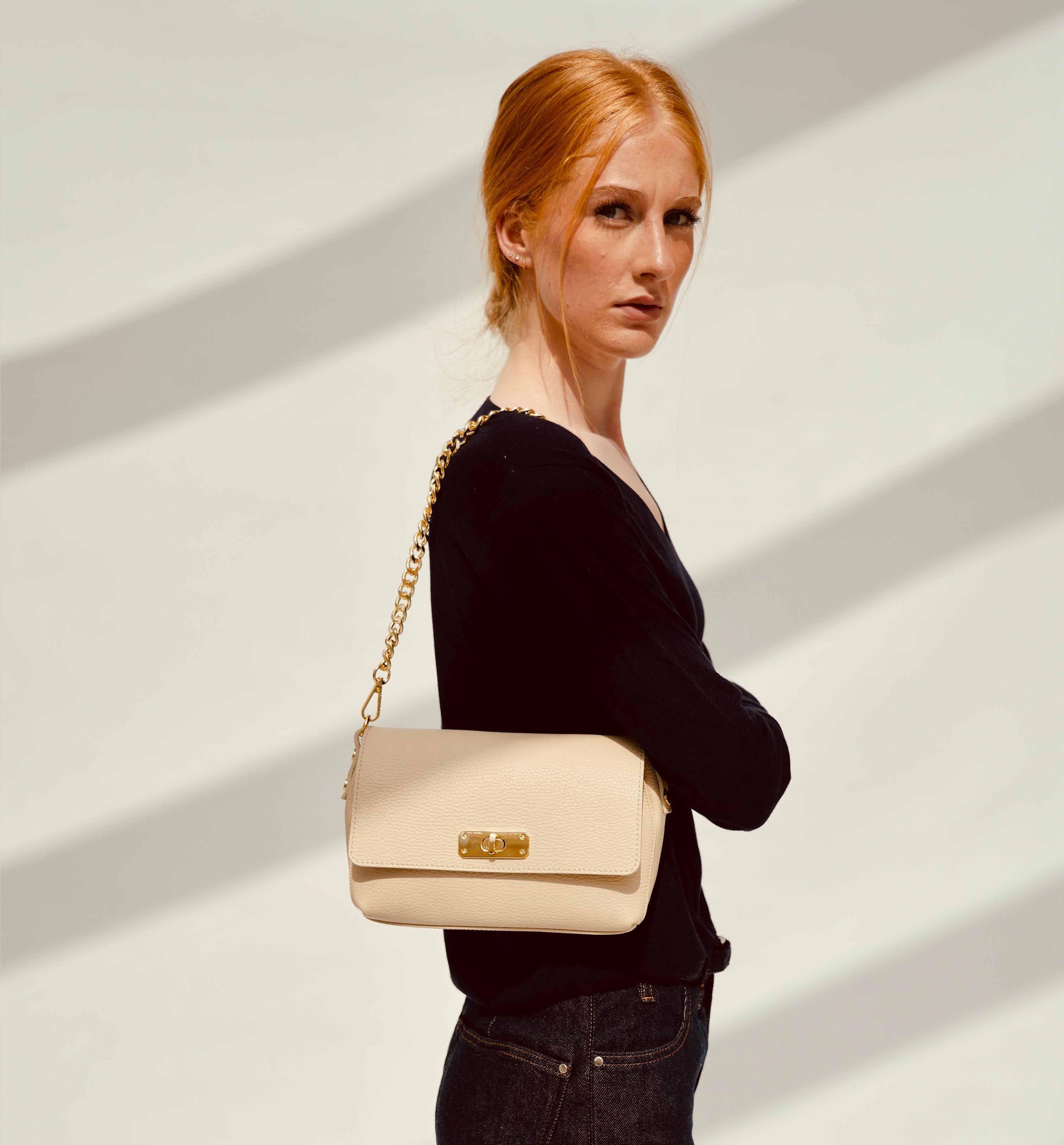 The Maisie Midi Stone Leather Bag