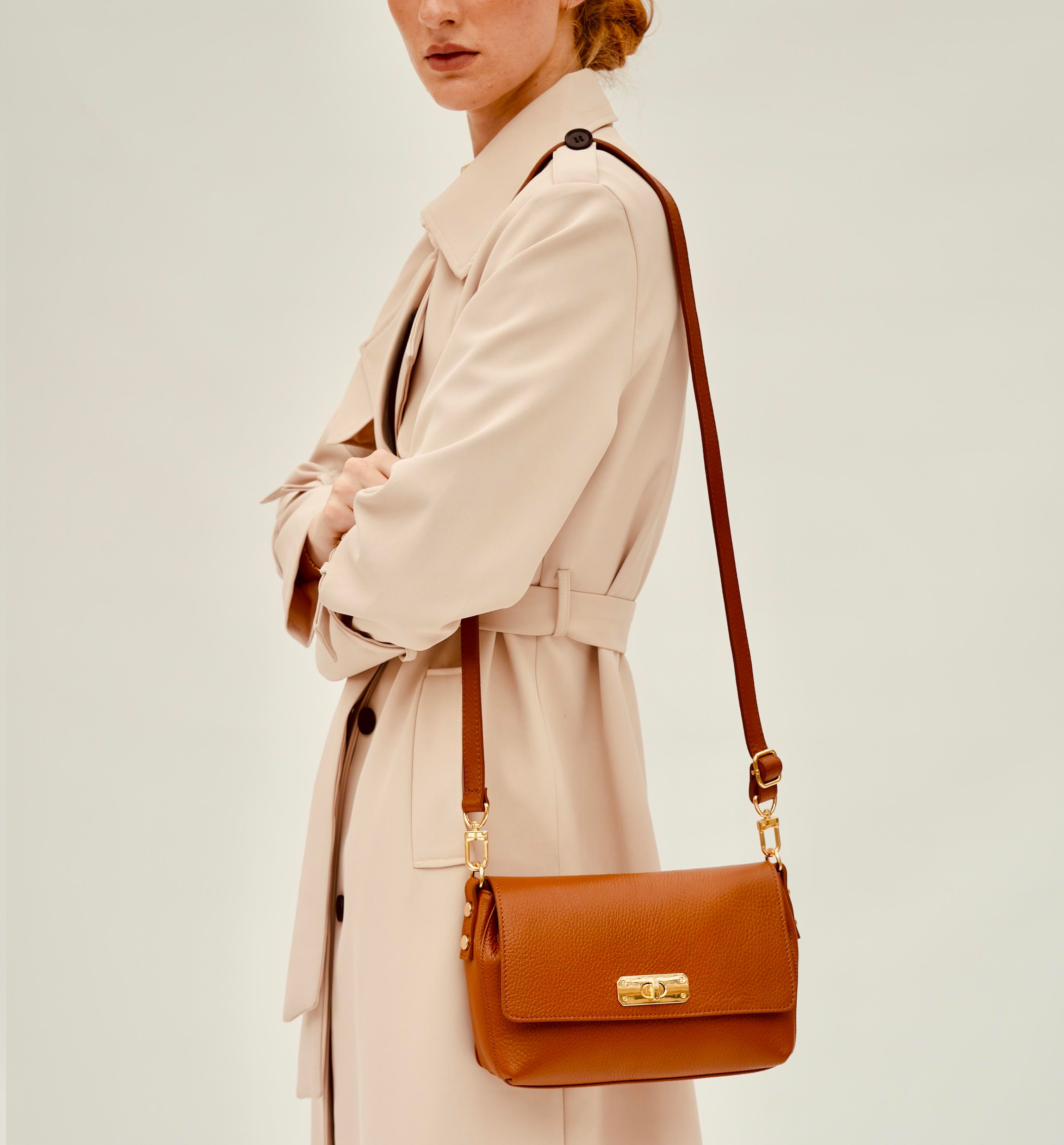 The Maisie Midi Tan Leather Bag