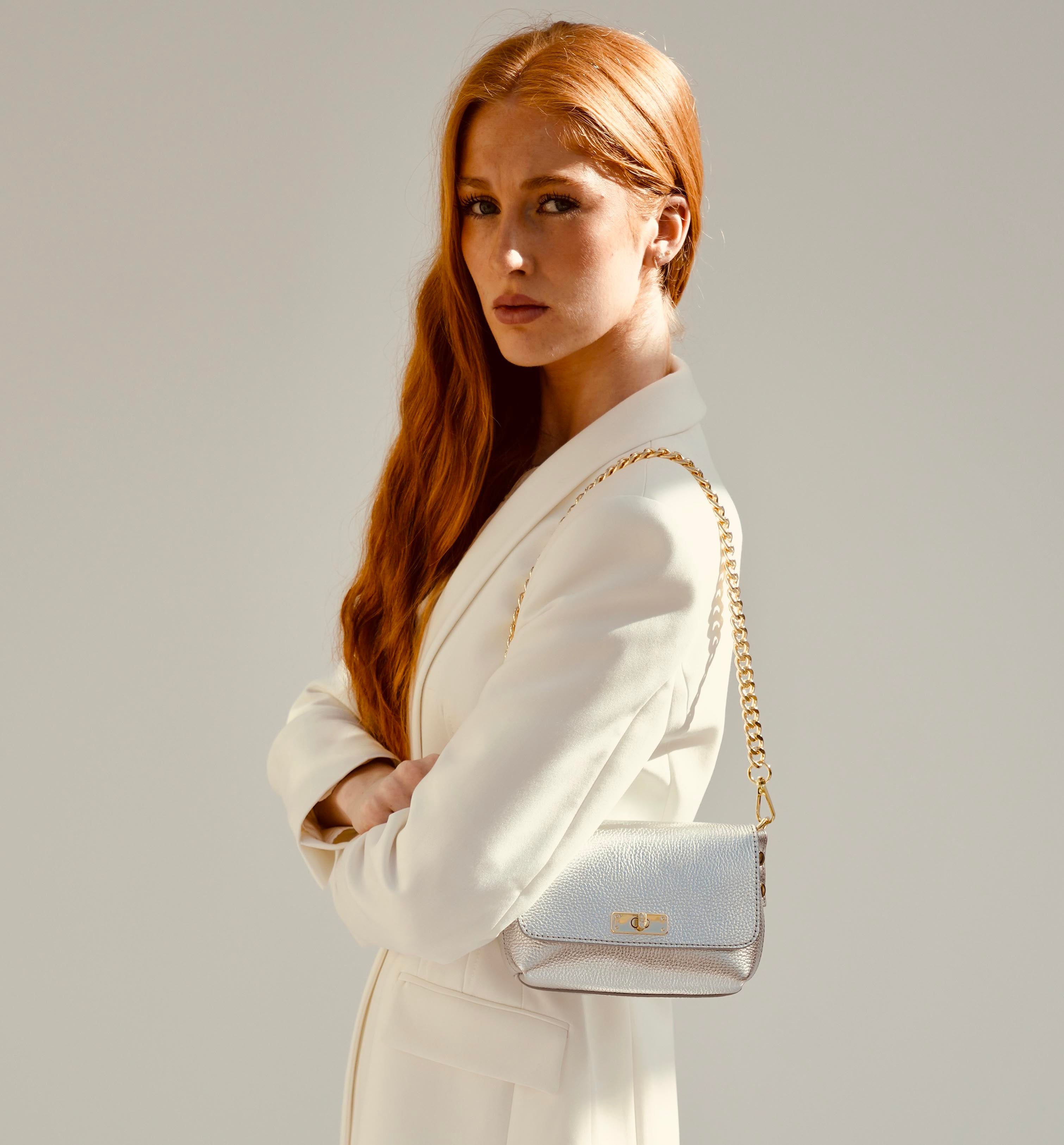 The Maisie Silver Leather Bag