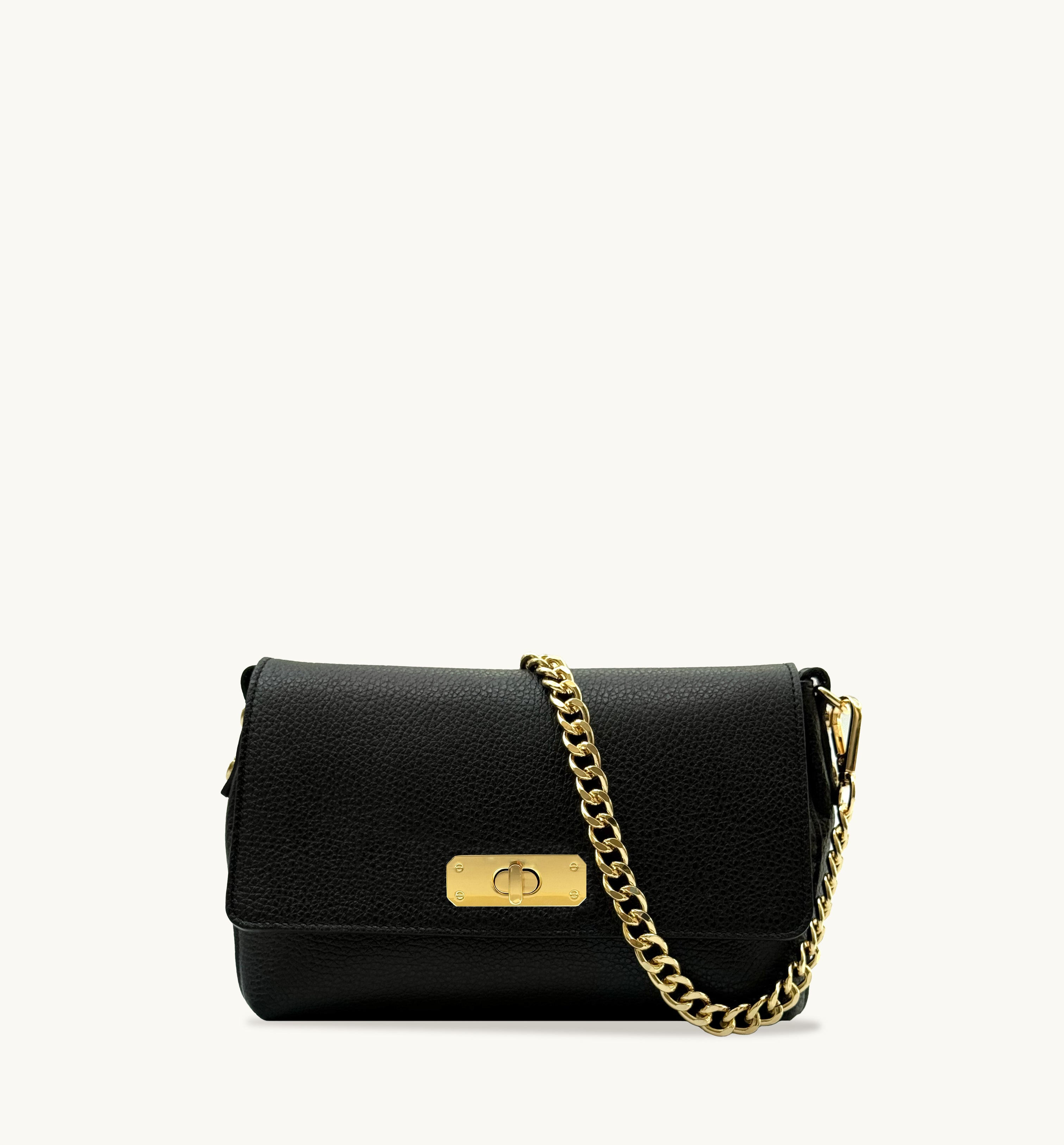 The Maisie Midi Black Leather Bag