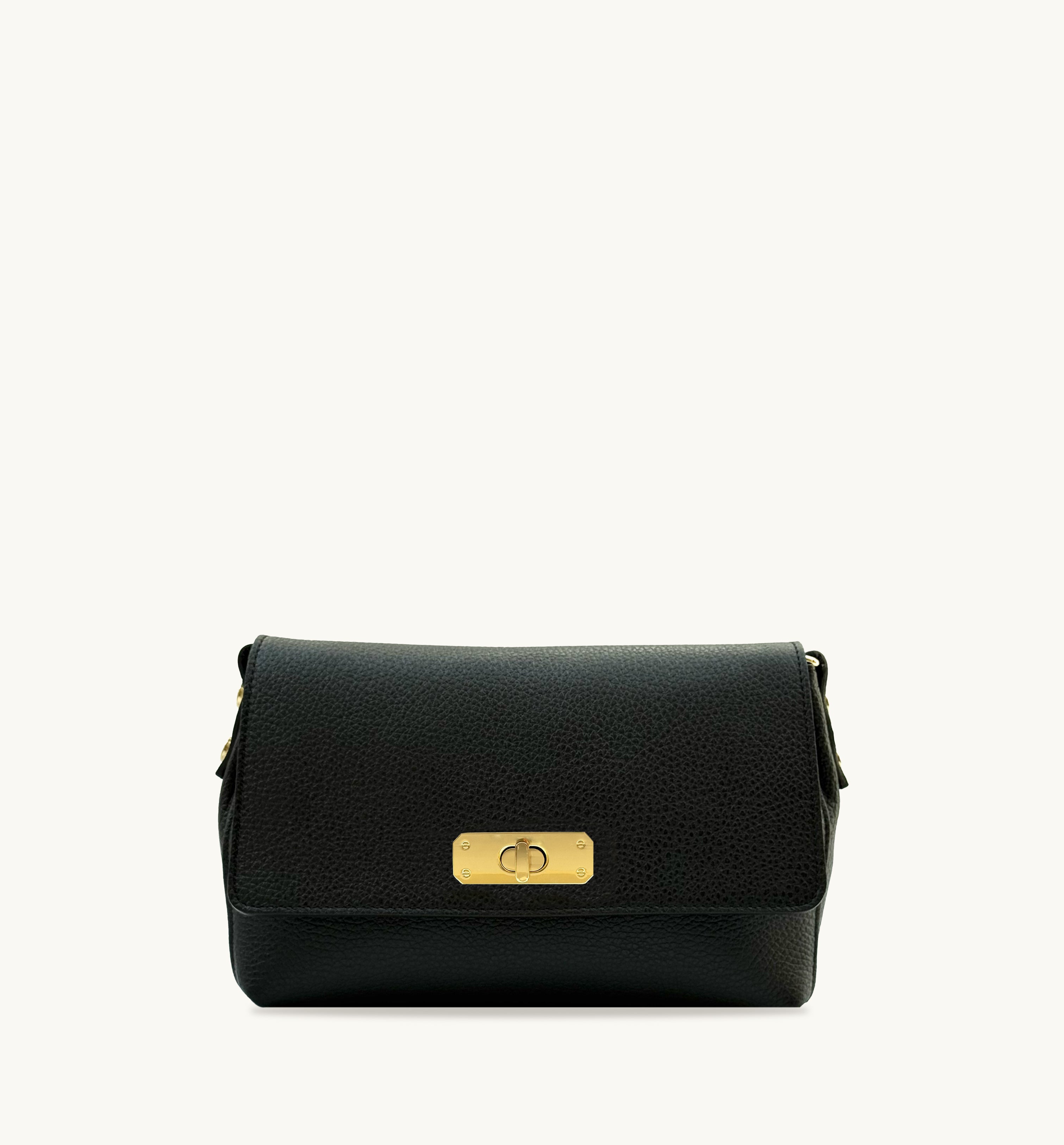 The Maisie Midi Black Leather Bag