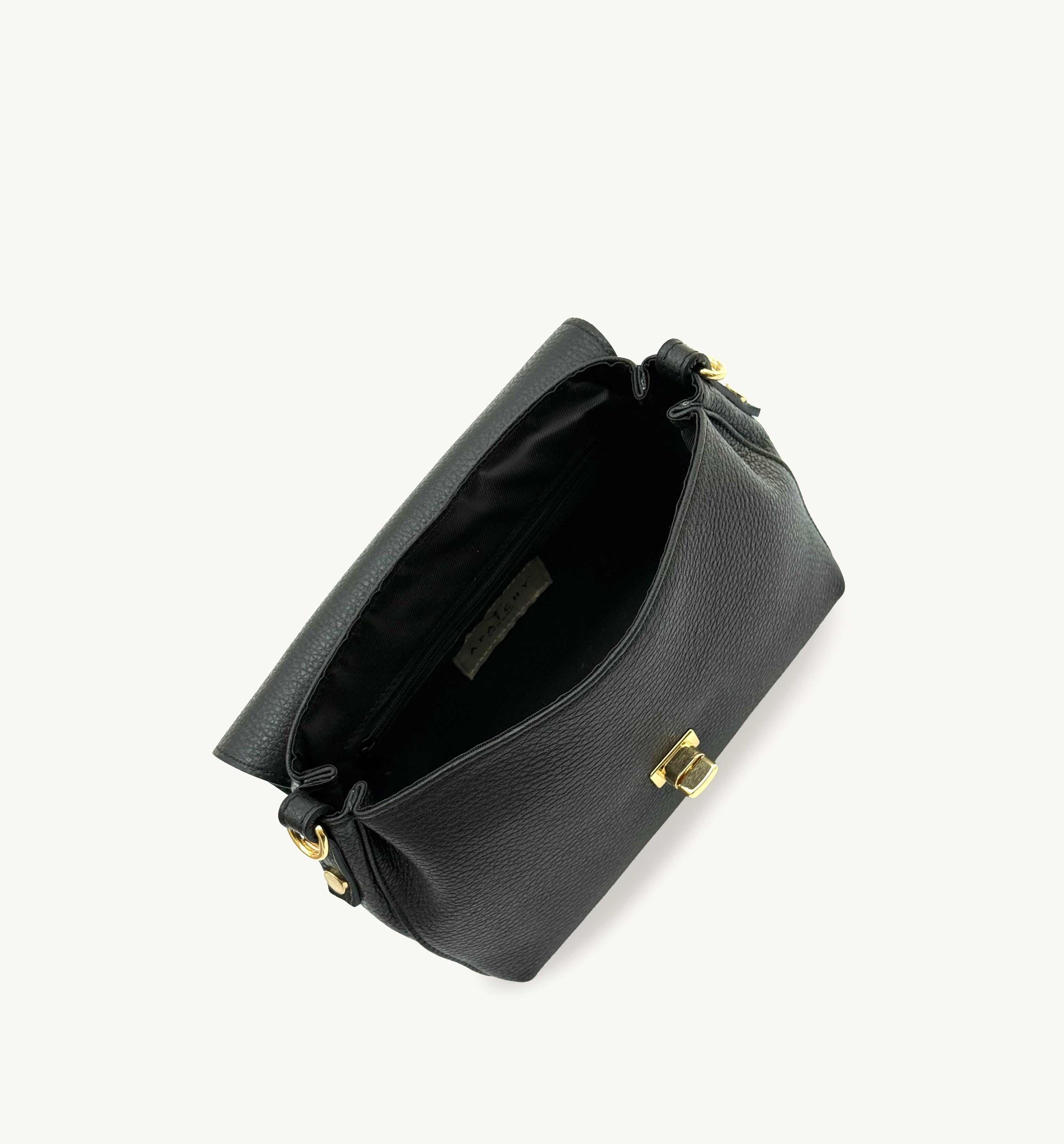 The Maisie Midi Black Leather Bag