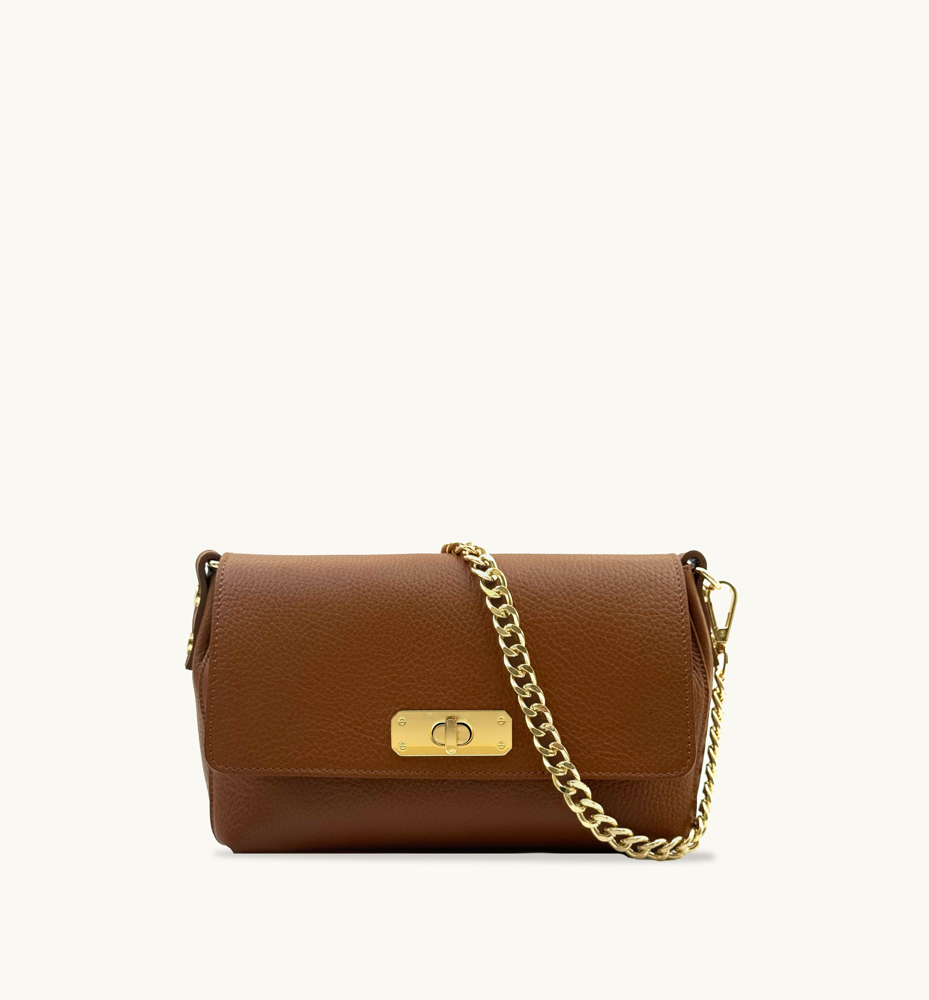 The Maisie Midi Tan Leather Bag