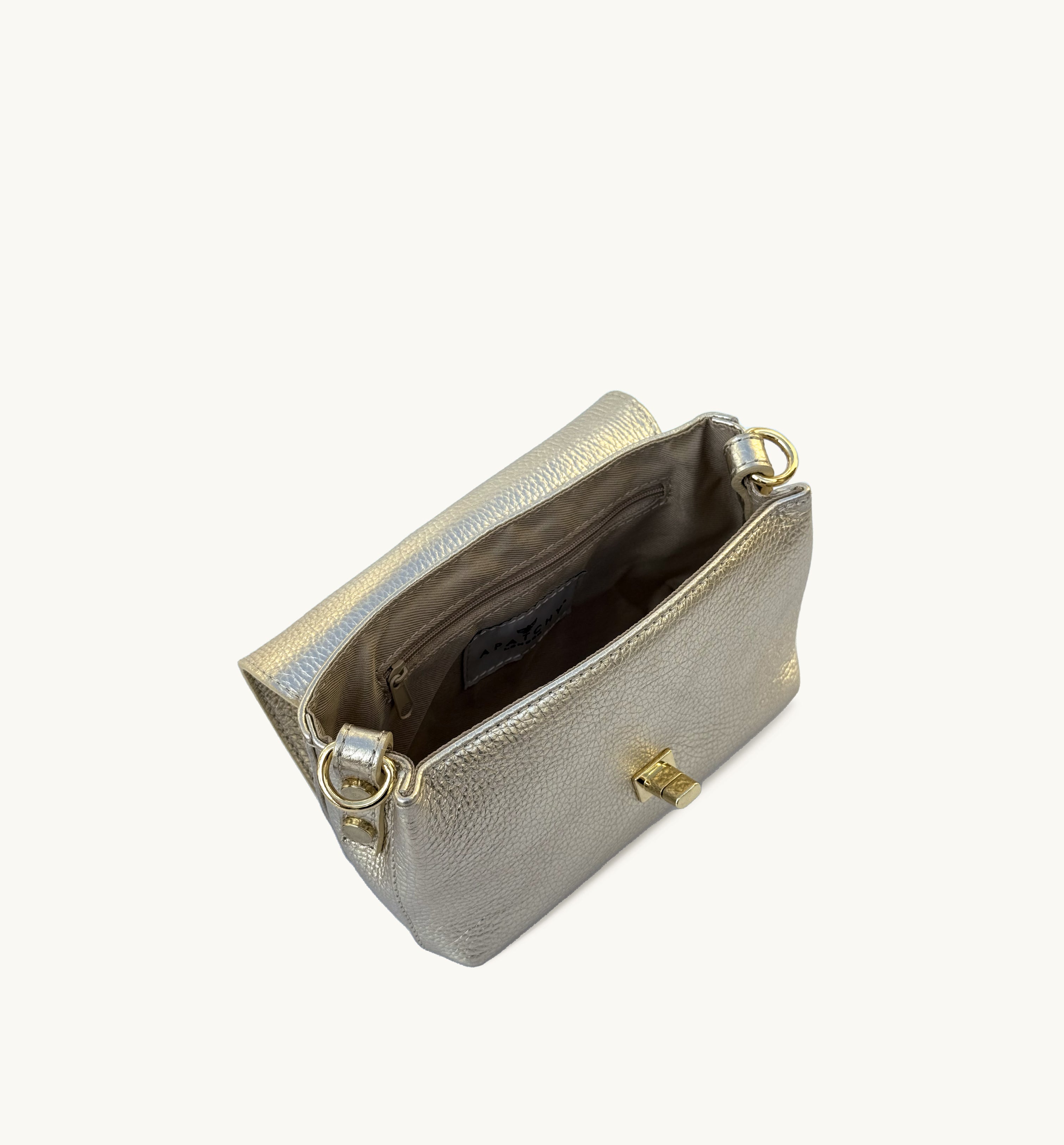 The Maisie Gold Leather Bag