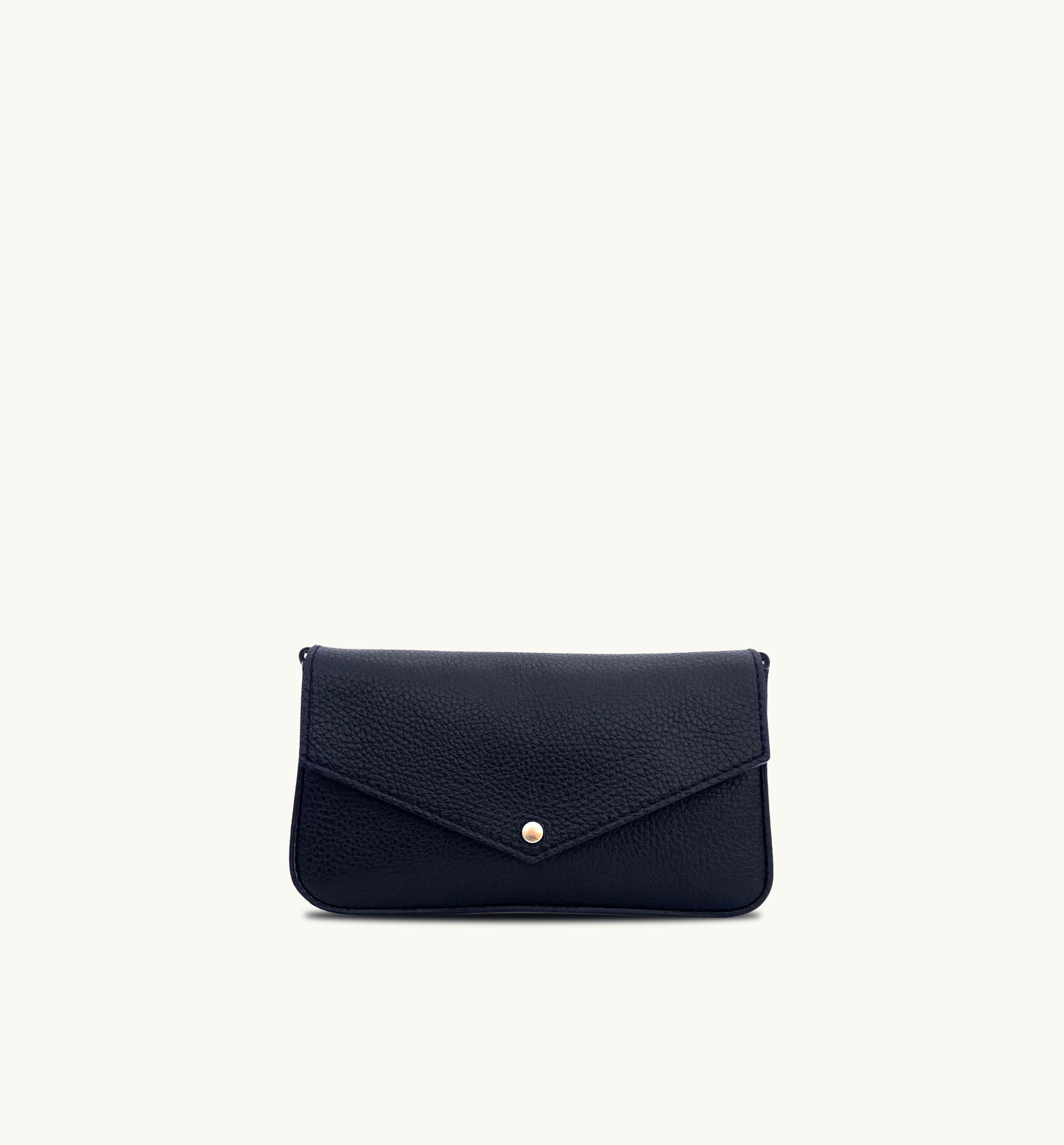 The Munro Navy Leather Shoulder Bag