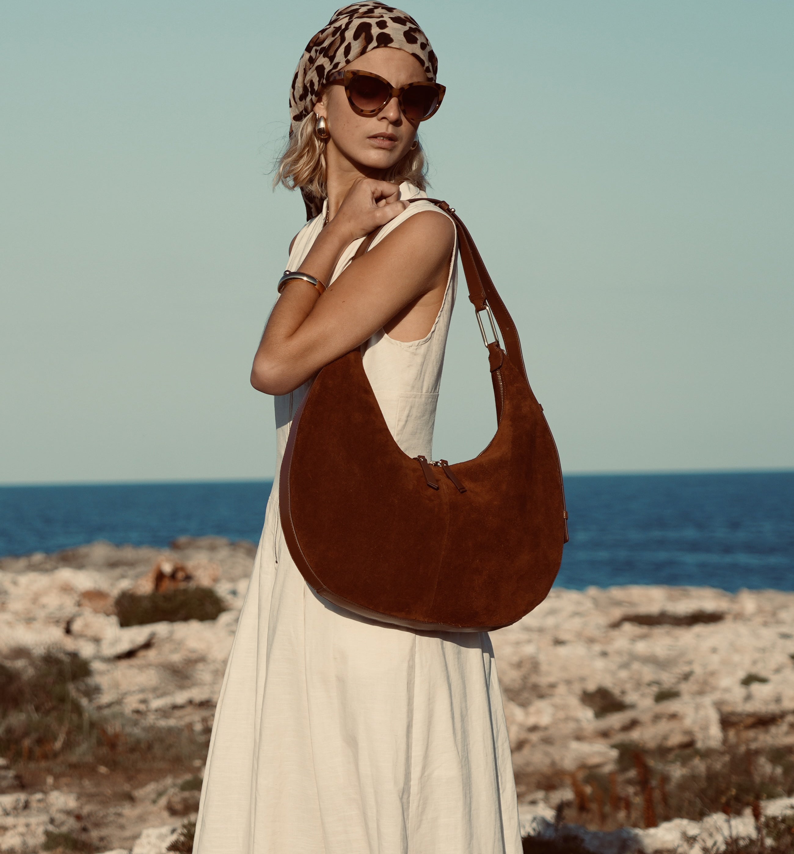 The Nora Tan Suede Bag