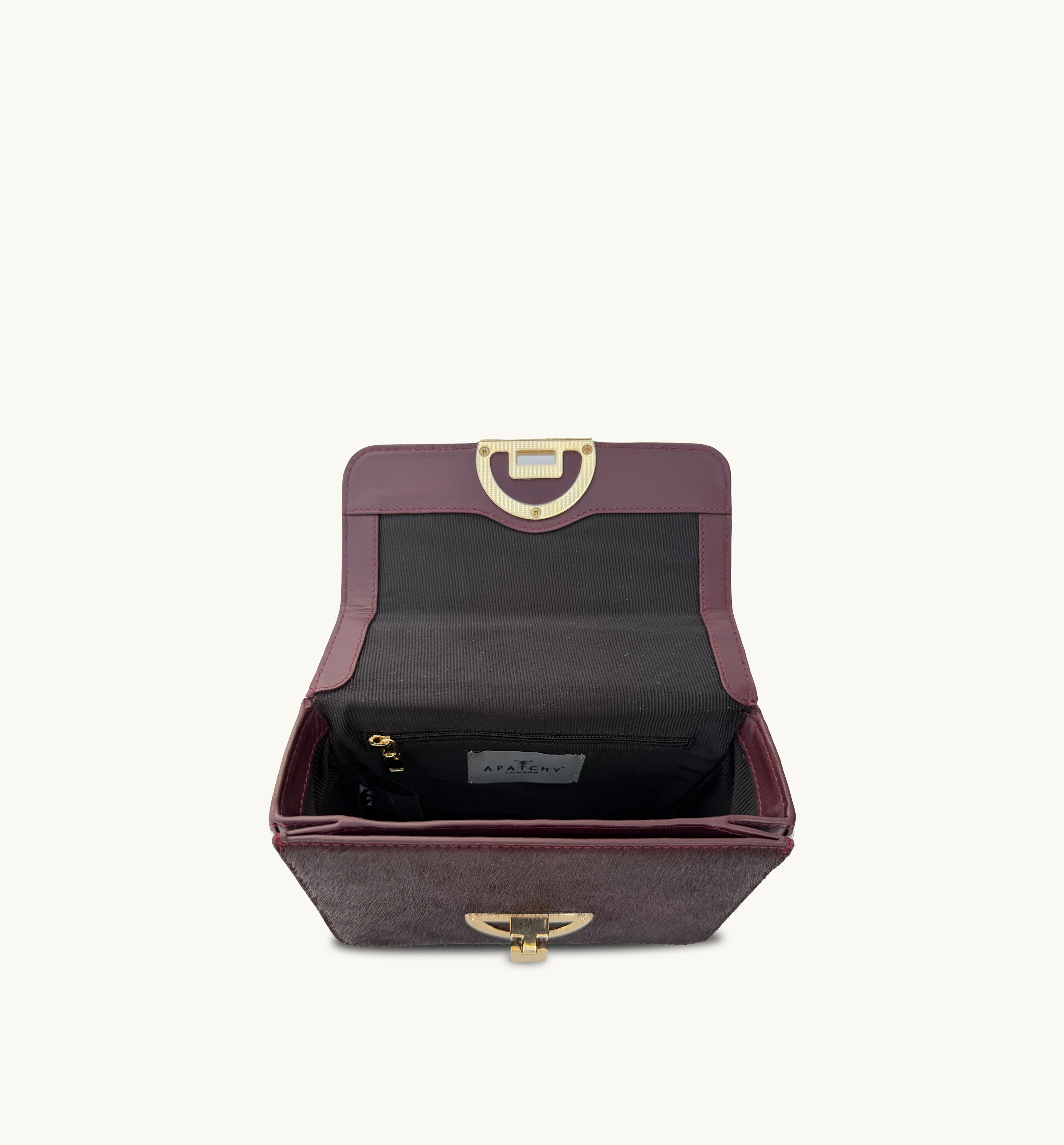The Tilly Burgundy Hair-On Leather Bag