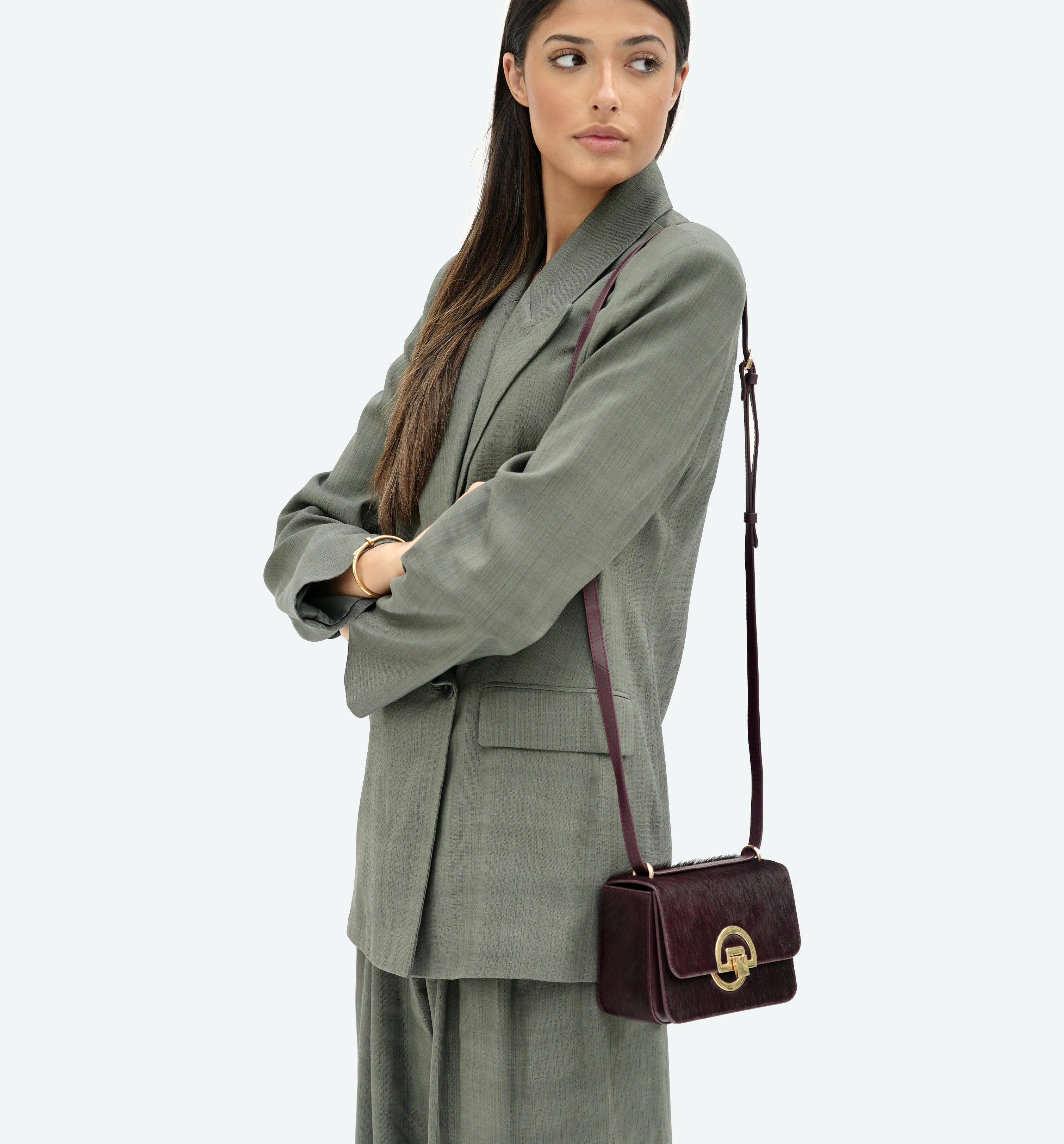 The Tilly Burgundy Hair-On Leather Bag