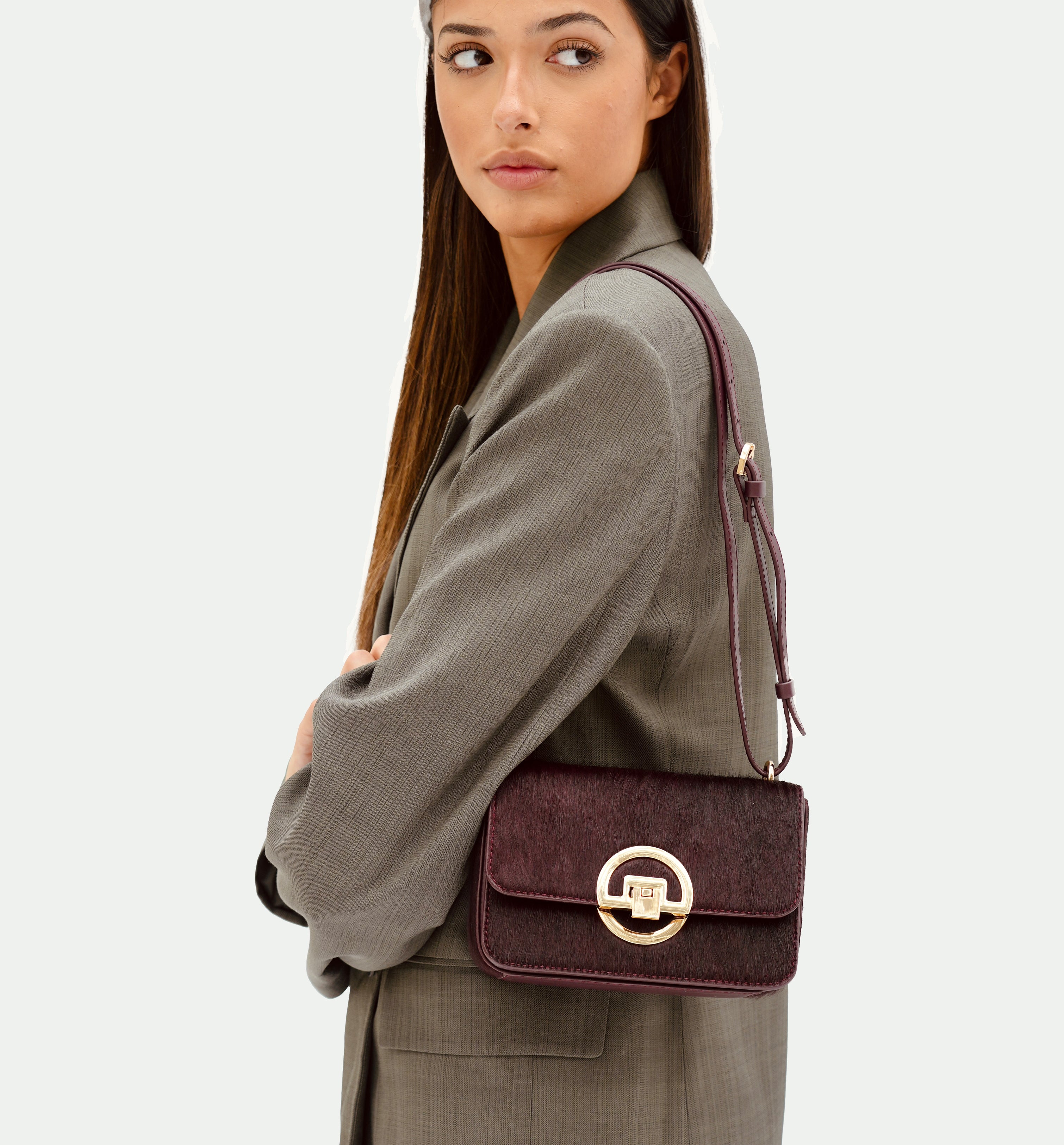 The Tilly Burgundy Hair-On Leather Bag