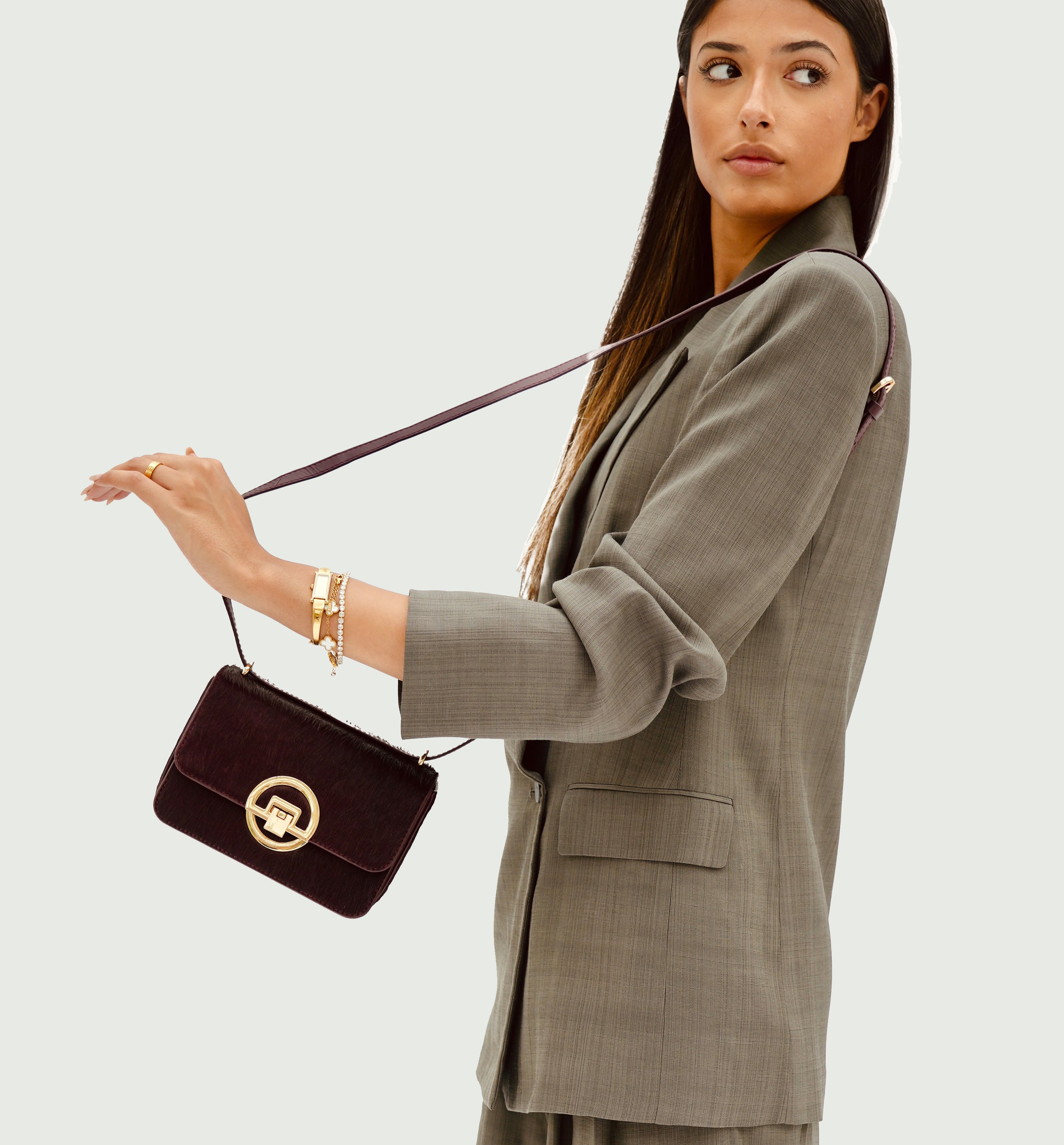 The Tilly Burgundy Hair-On Leather Bag