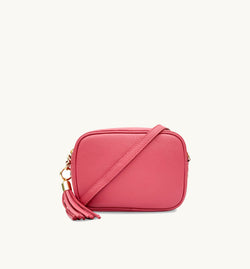 The Tassel Raspberry Leather Crossbody Bag