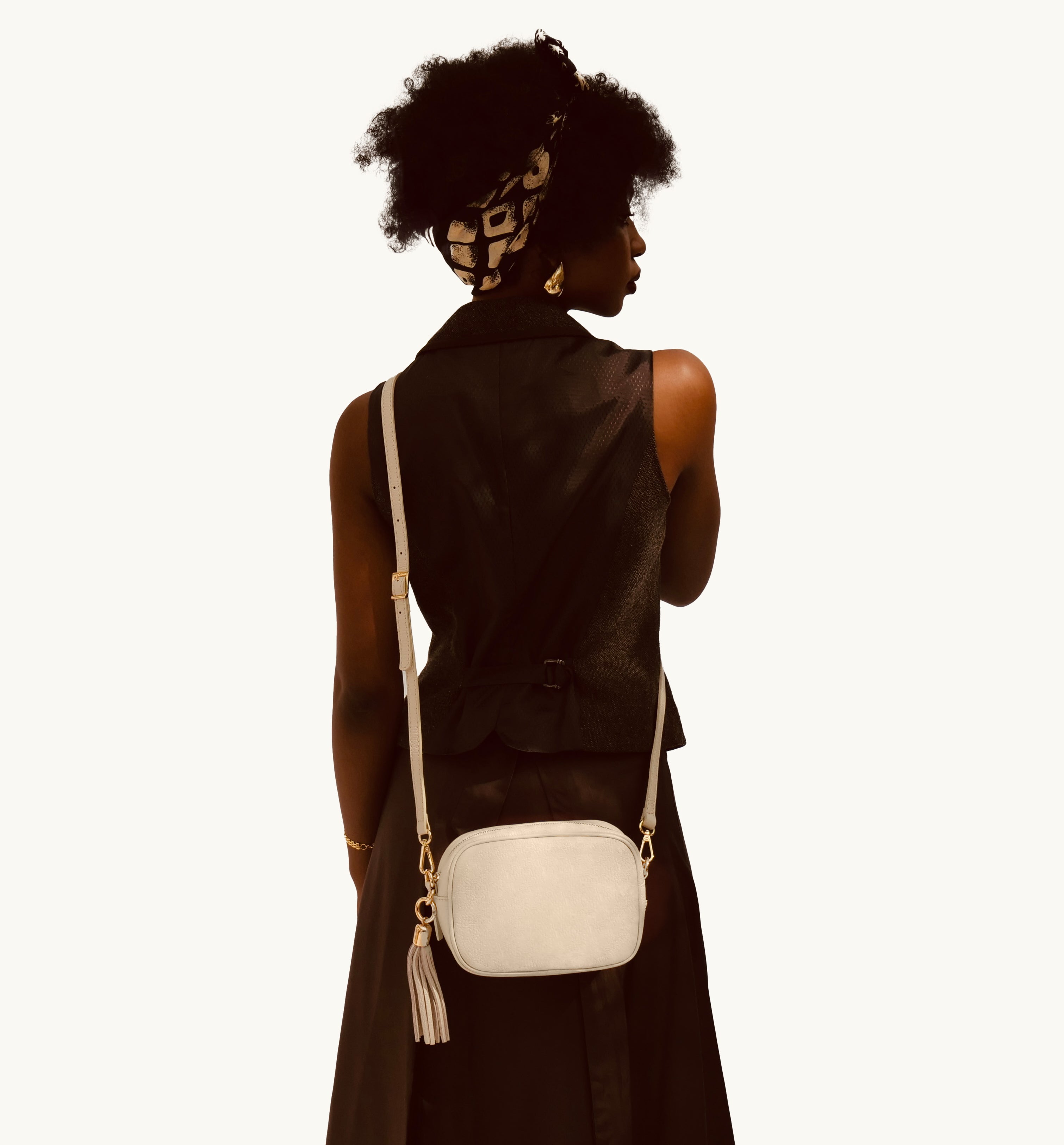 The Tassel Stone Leather Crossbody Bag