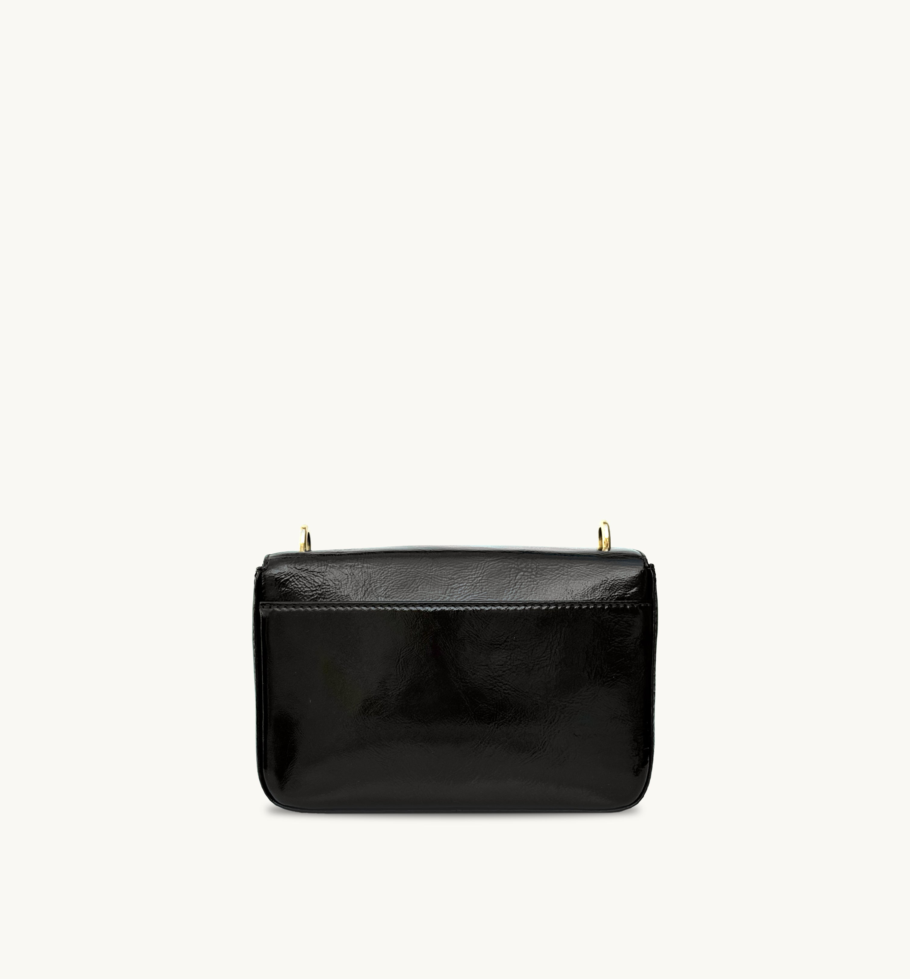 The Tilly Black Crinkle Patent Leather Bag