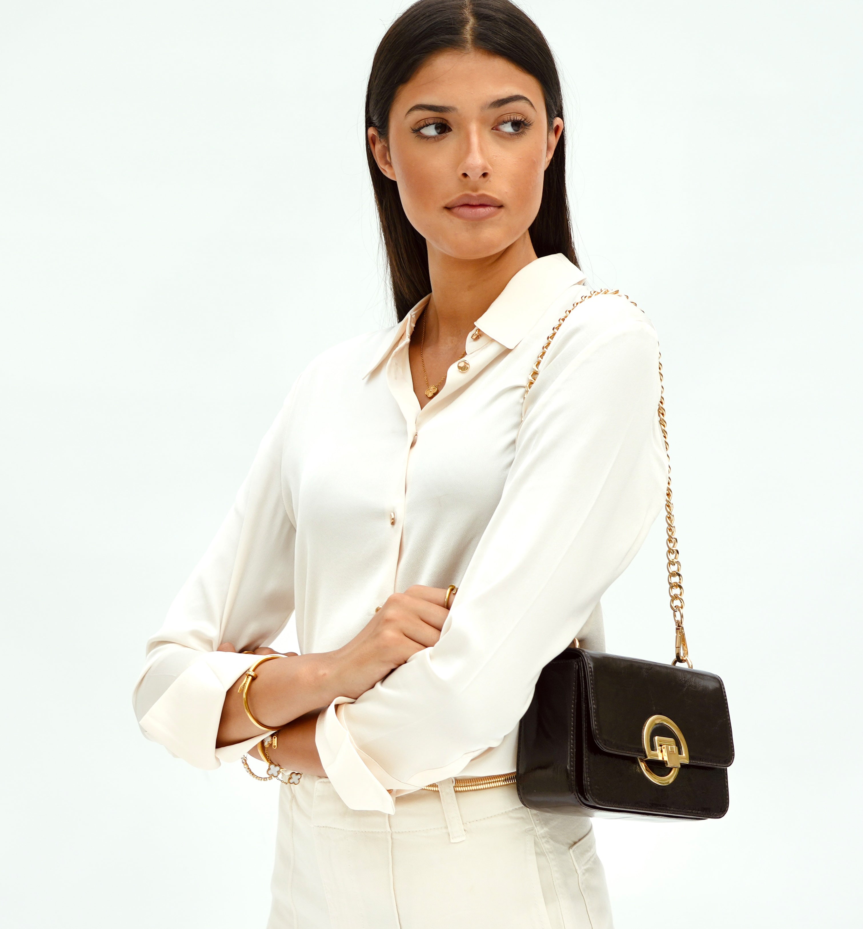 The Tilly Chocolate Crinkle Patent Leather Bag