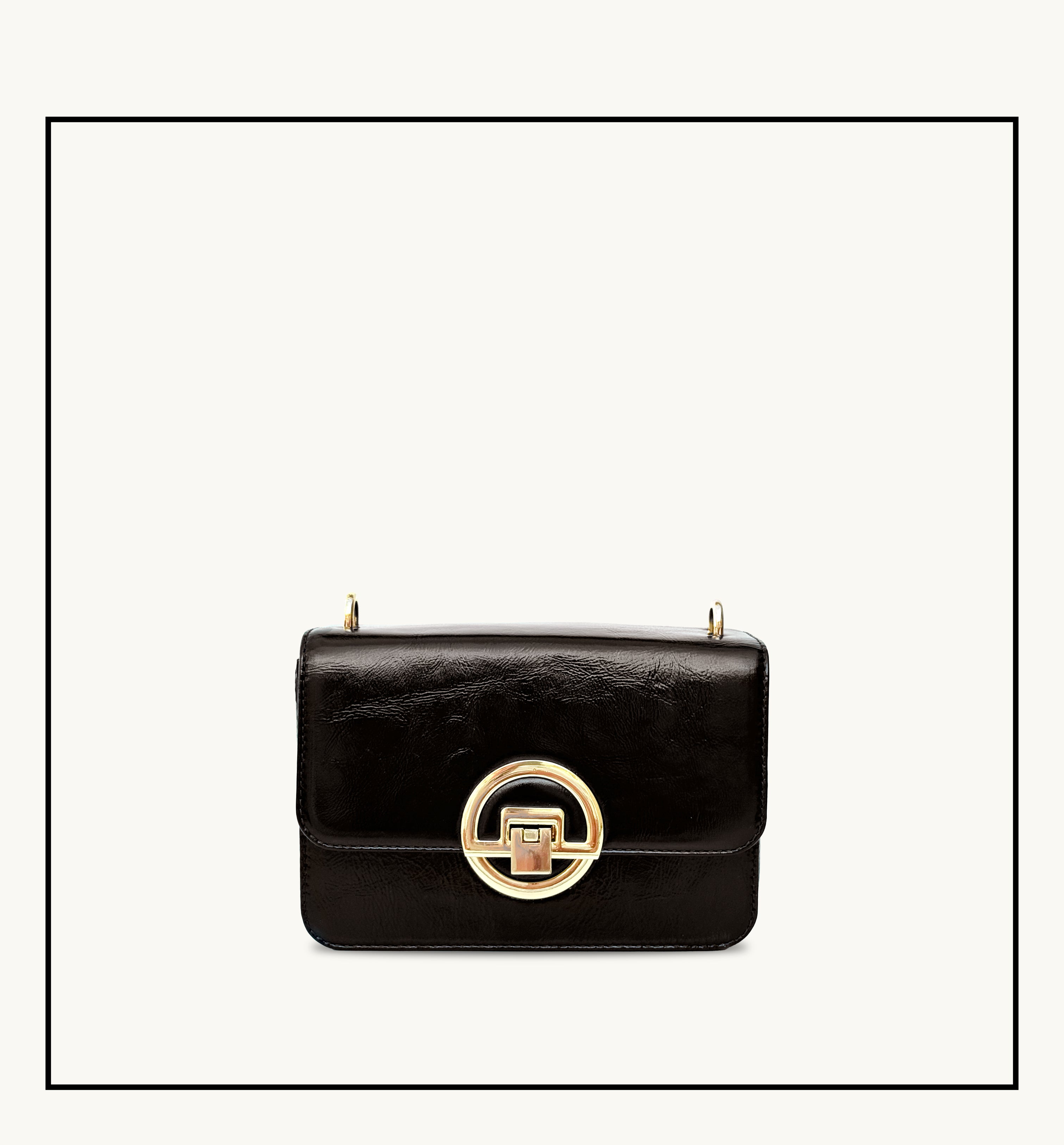 The Tilly Chocolate Crinkle Patent Leather Bag