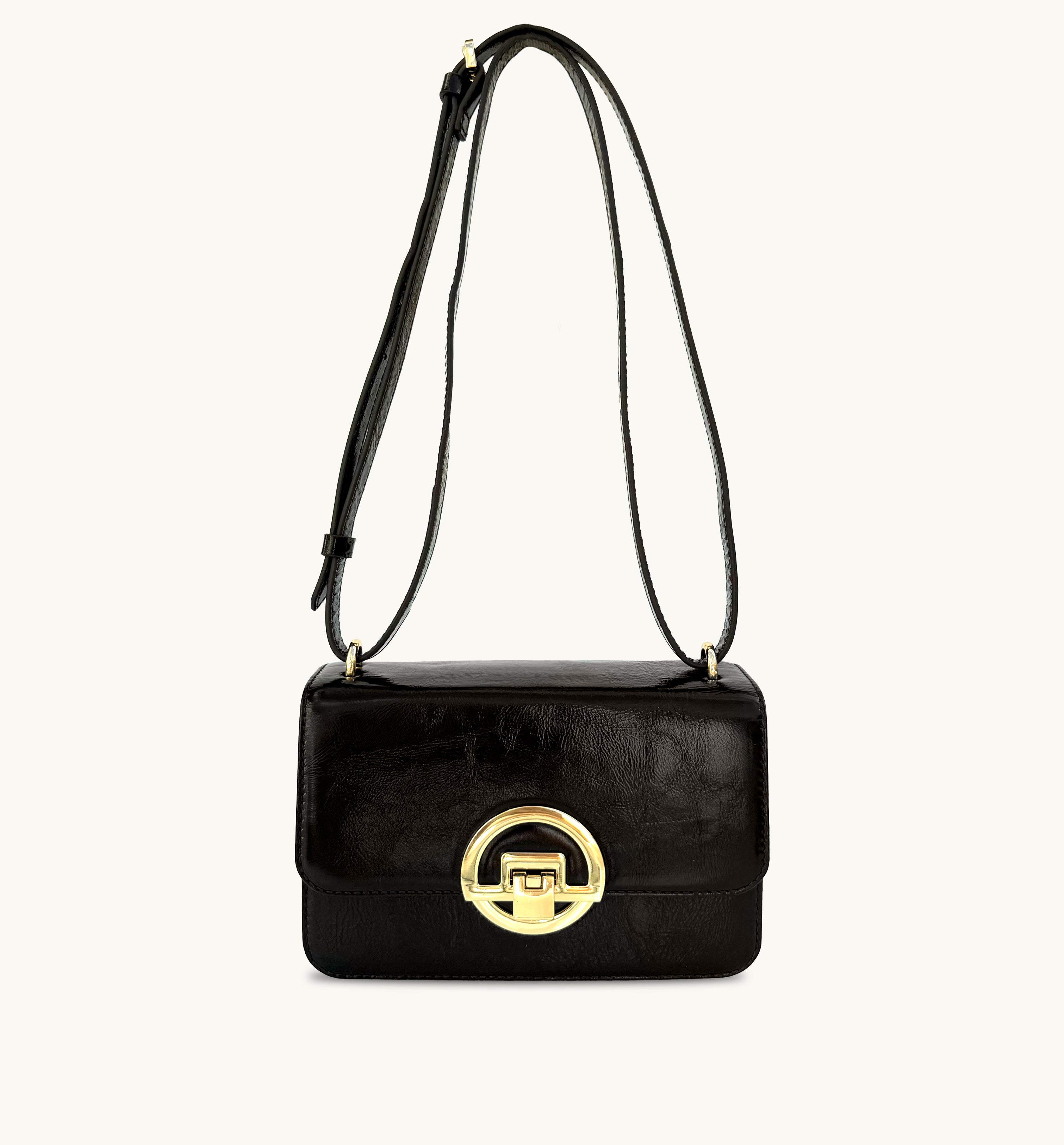 The Tilly Chocolate Crinkle Patent Leather Bag