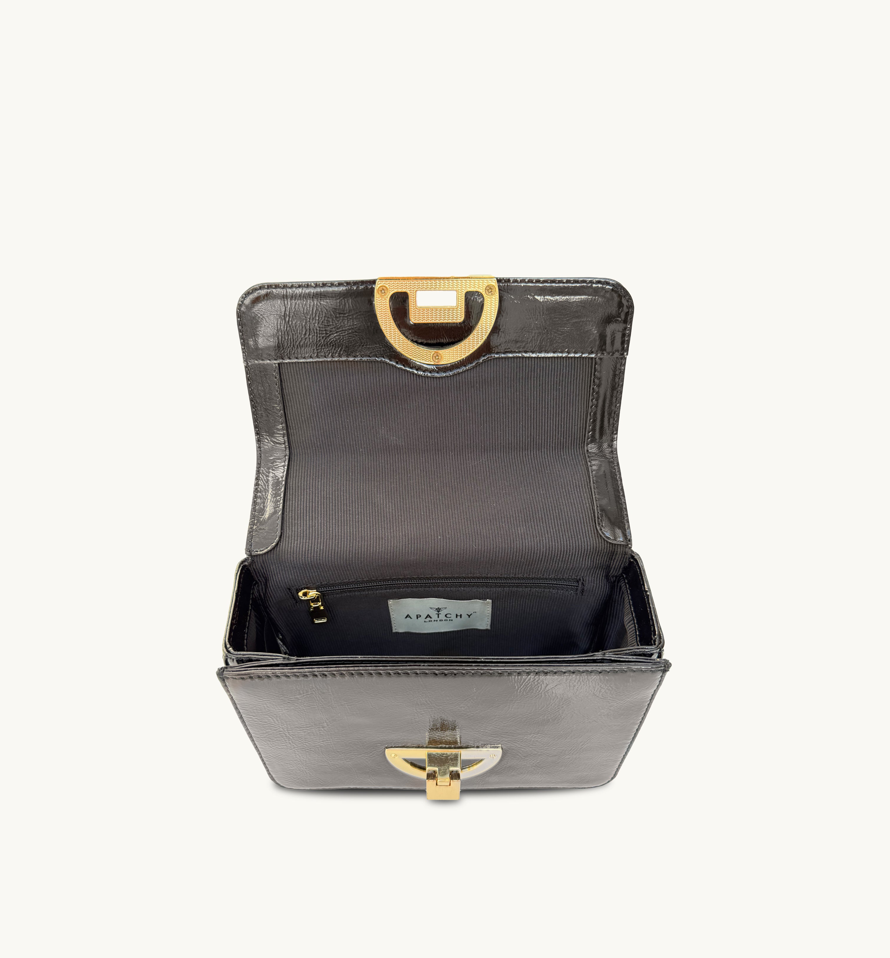 The Tilly Chocolate Crinkle Patent Leather Bag