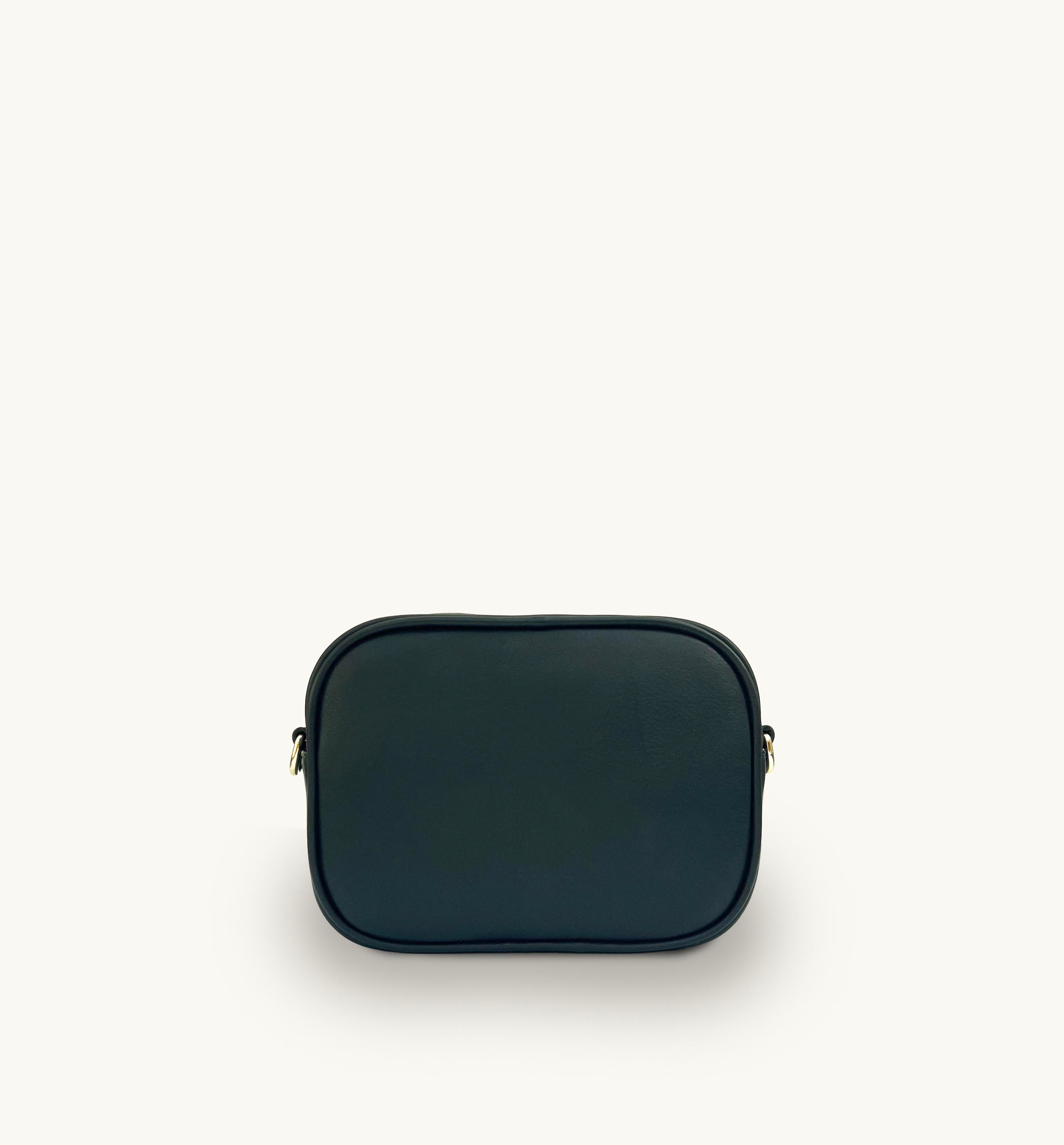 The Penelope Black Woven Leather Camera Bag