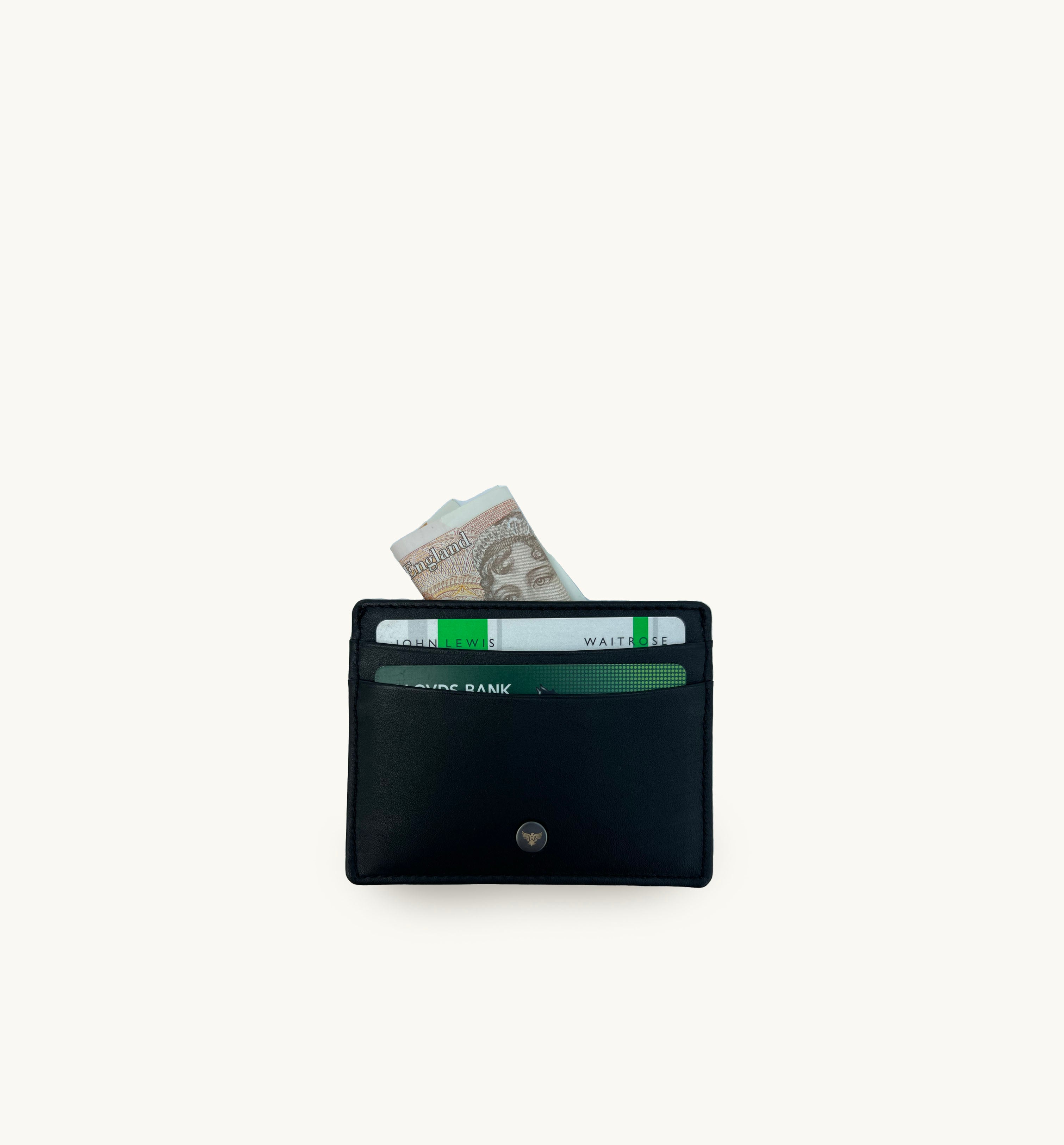 Black Leather AirTag and Cardholder Gift Set