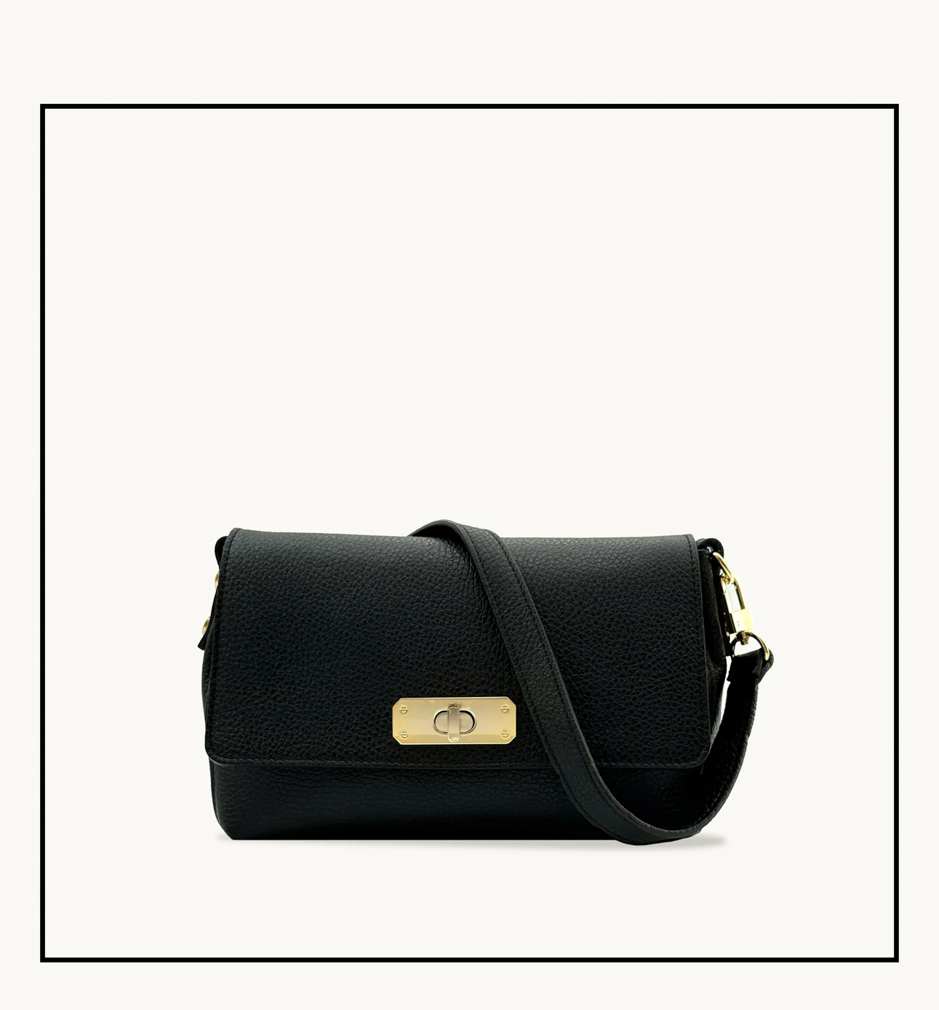 The Maisie Midi Black Leather Bag