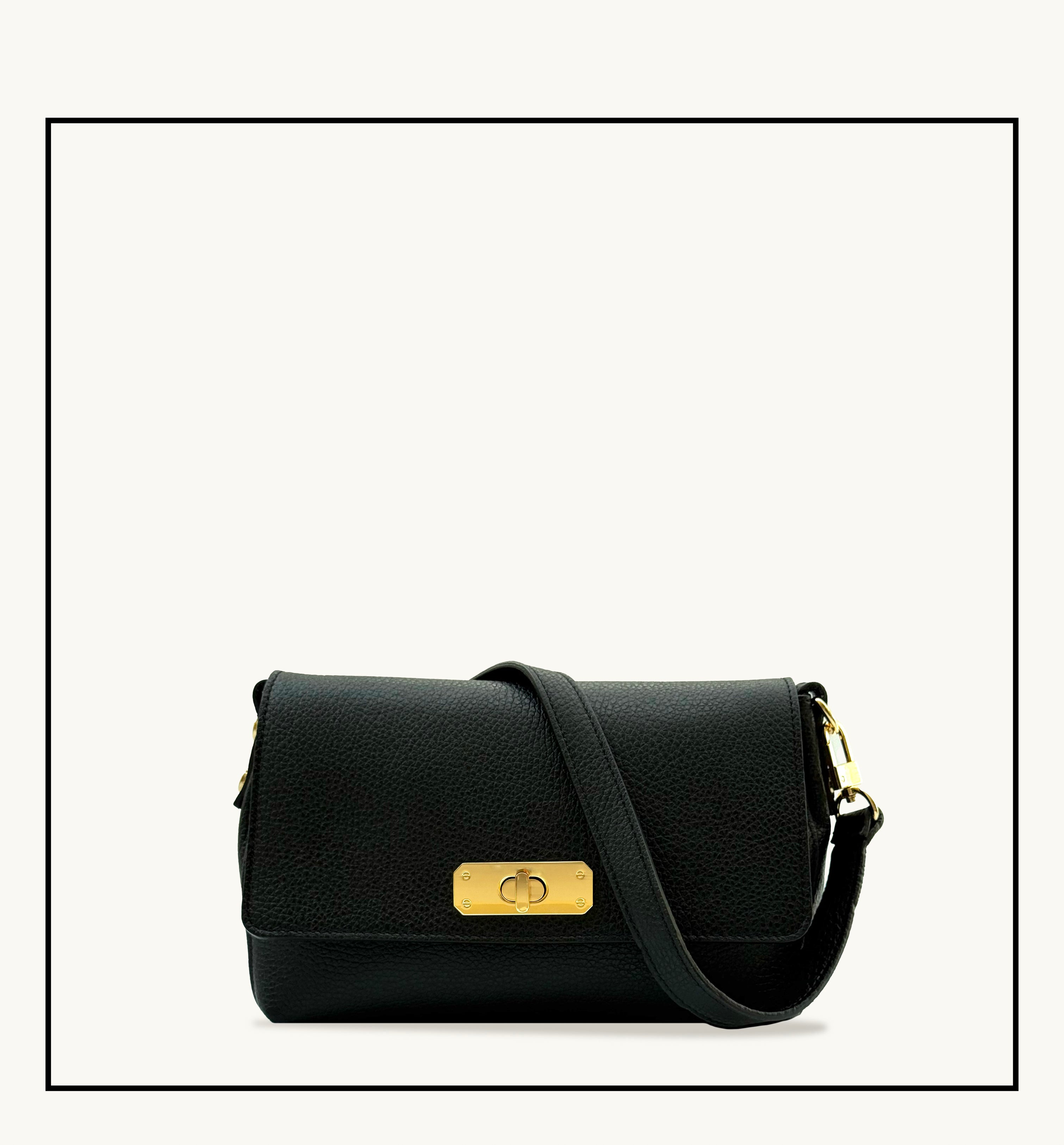 The Maisie Midi Black Leather Bag