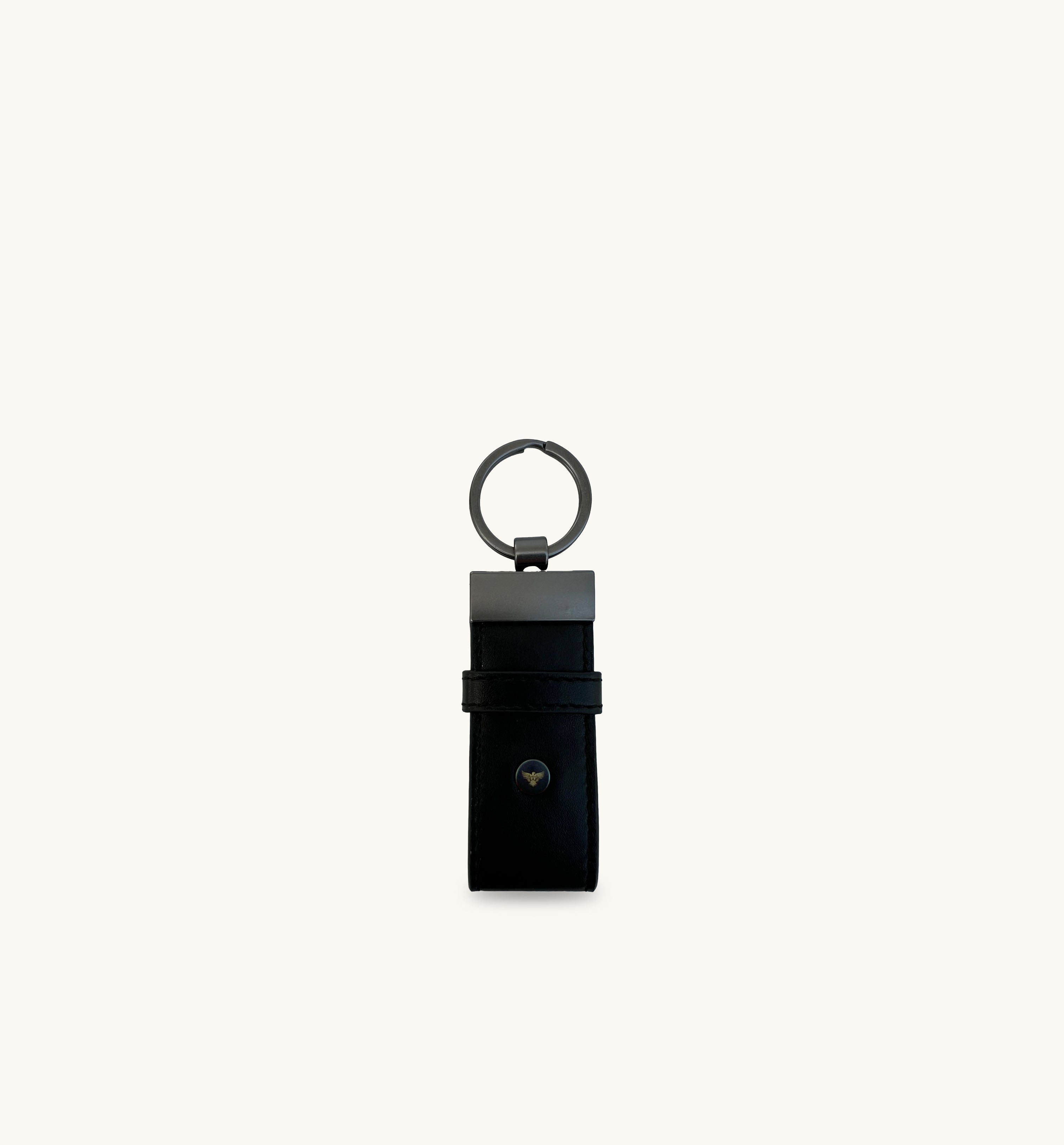 Black Leather Loop Keyring and Cardholder Gift Set