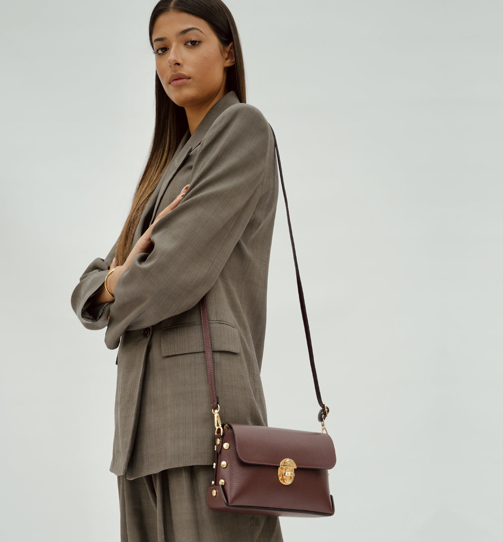 The Bloxsome Burgundy Leather Crossbody Bag