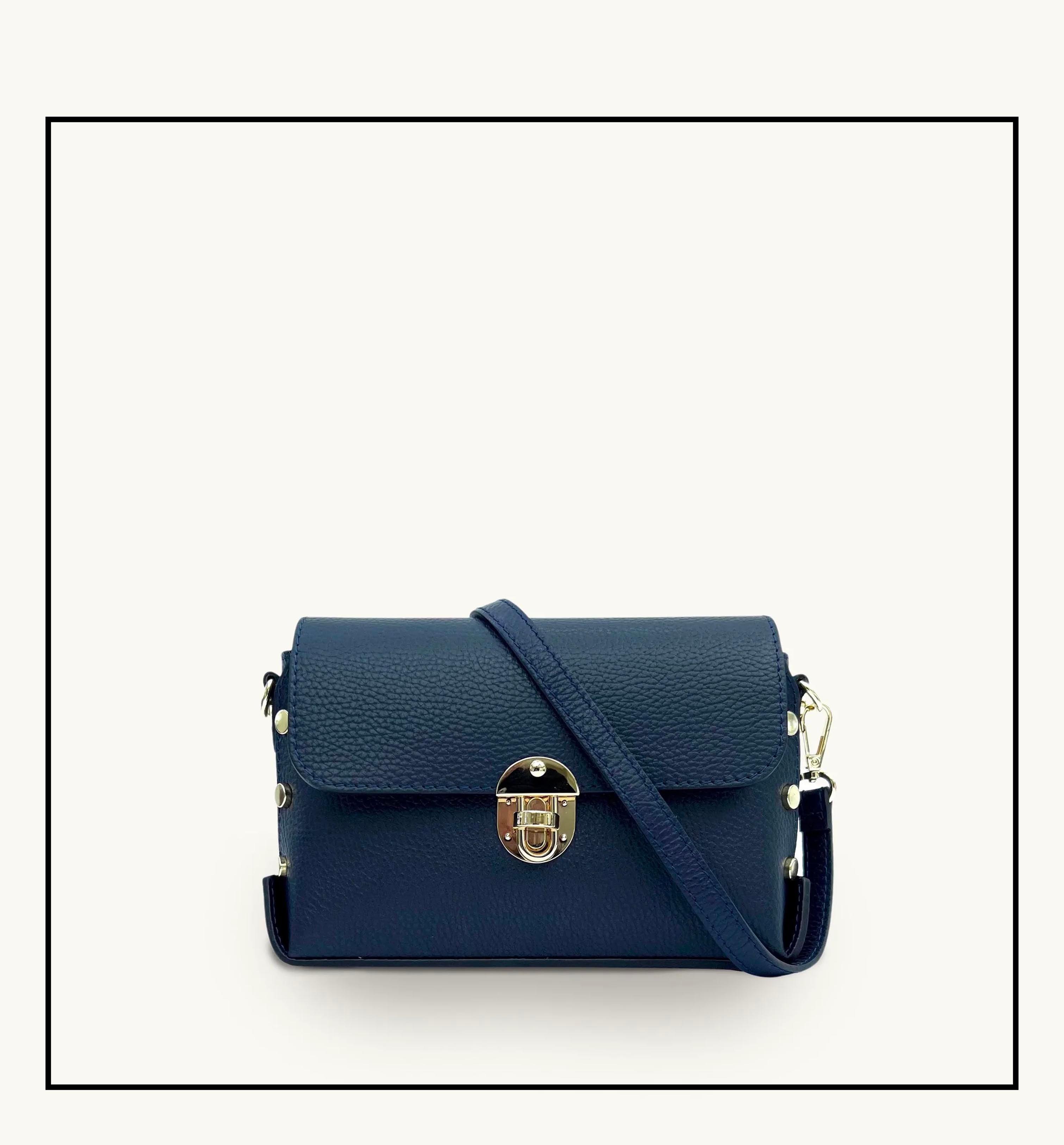 The Bloxsome Navy Leather Crossbody Bag