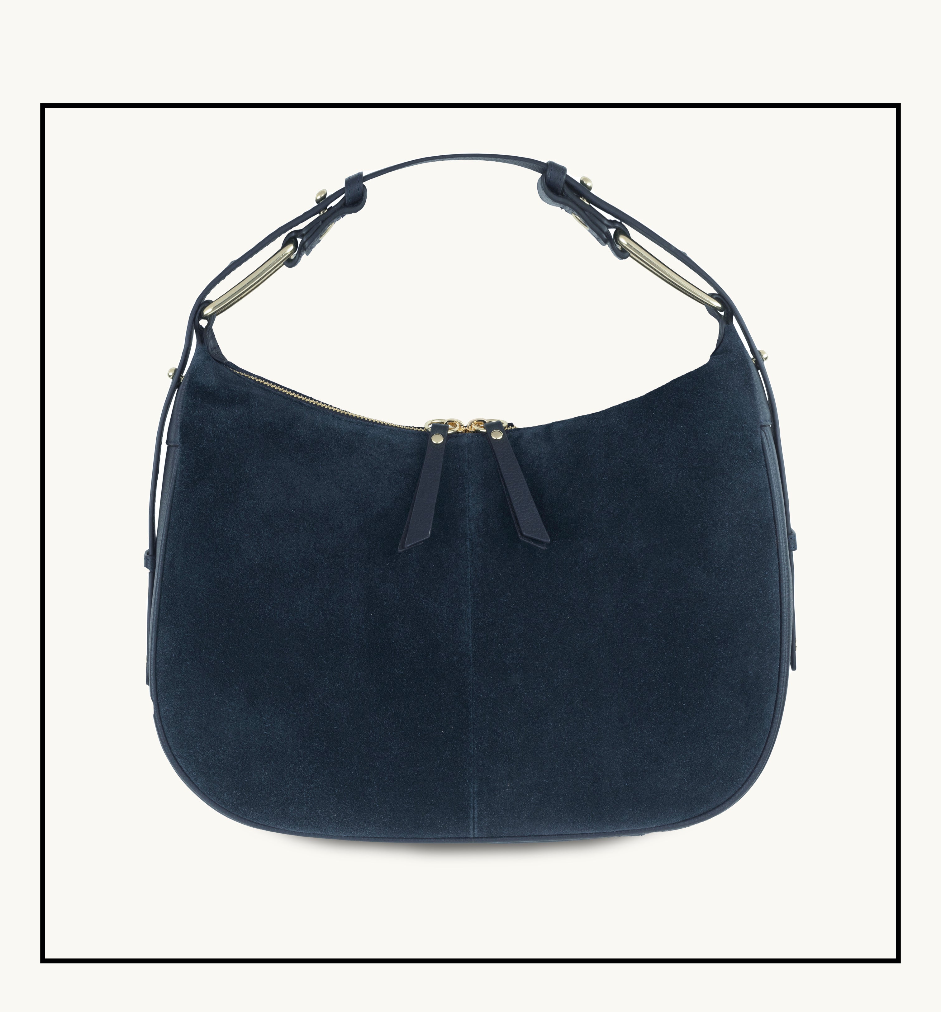 The Charlie Navy Suede Bag