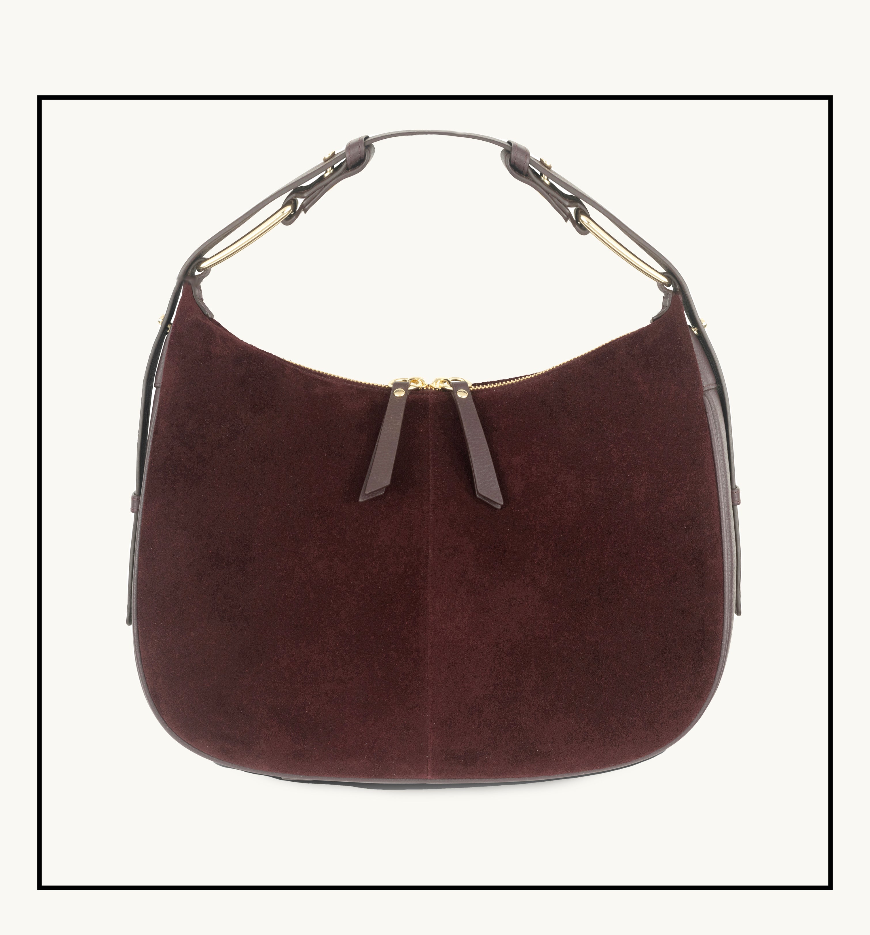 The Charlie Burgundy Suede Bag