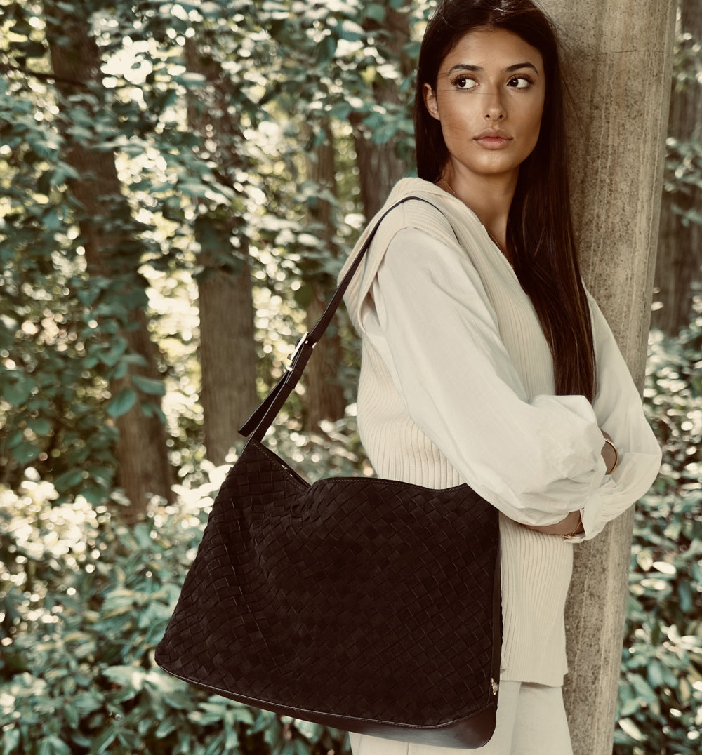 The Holly Chocolate Suede Bag
