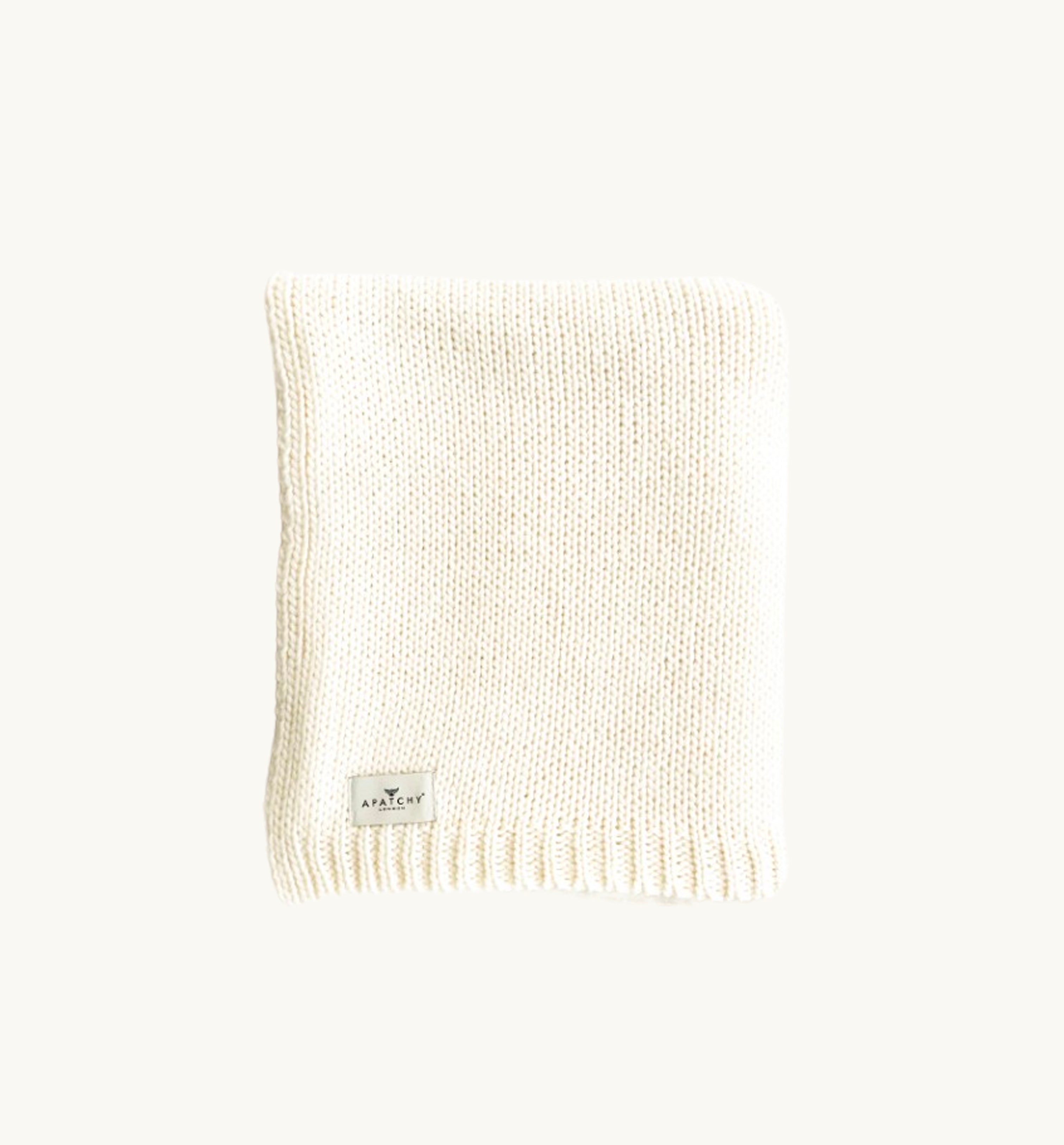 Cream Knitted Alpaca Wool Throw