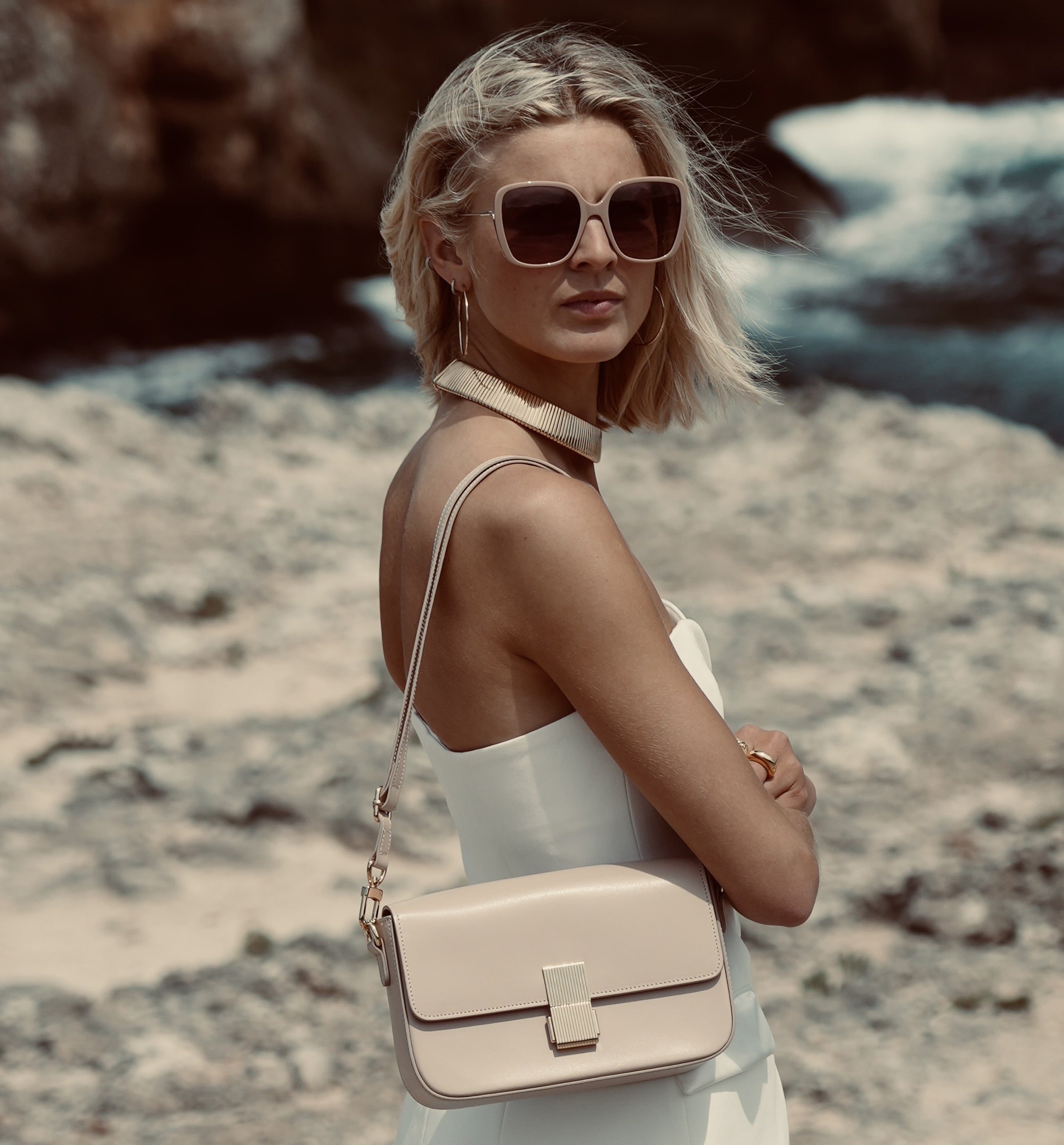 The Flora Blush Leather Bag