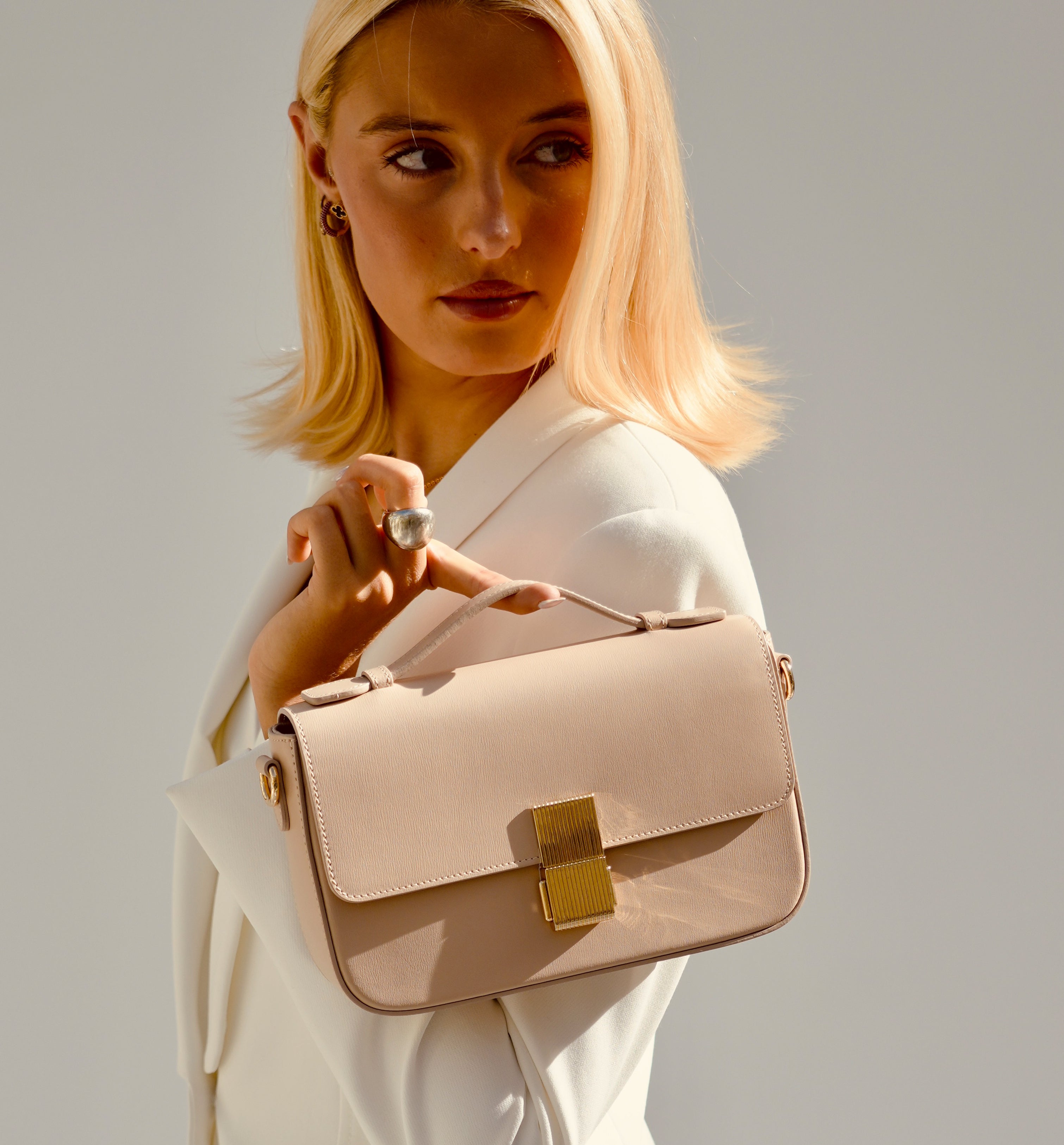 The Flora Blush Leather Bag