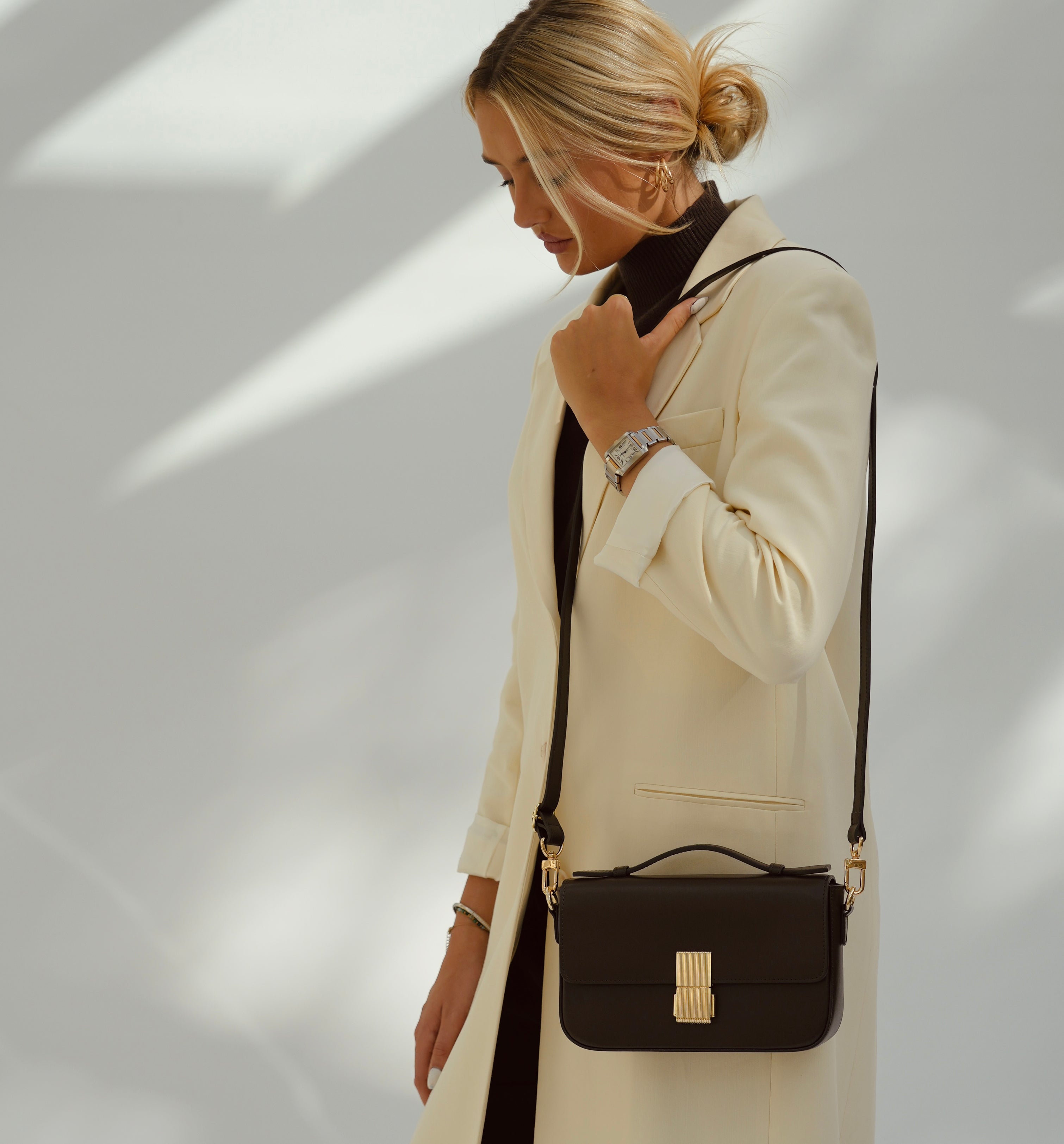 The Flora Black Leather Bag