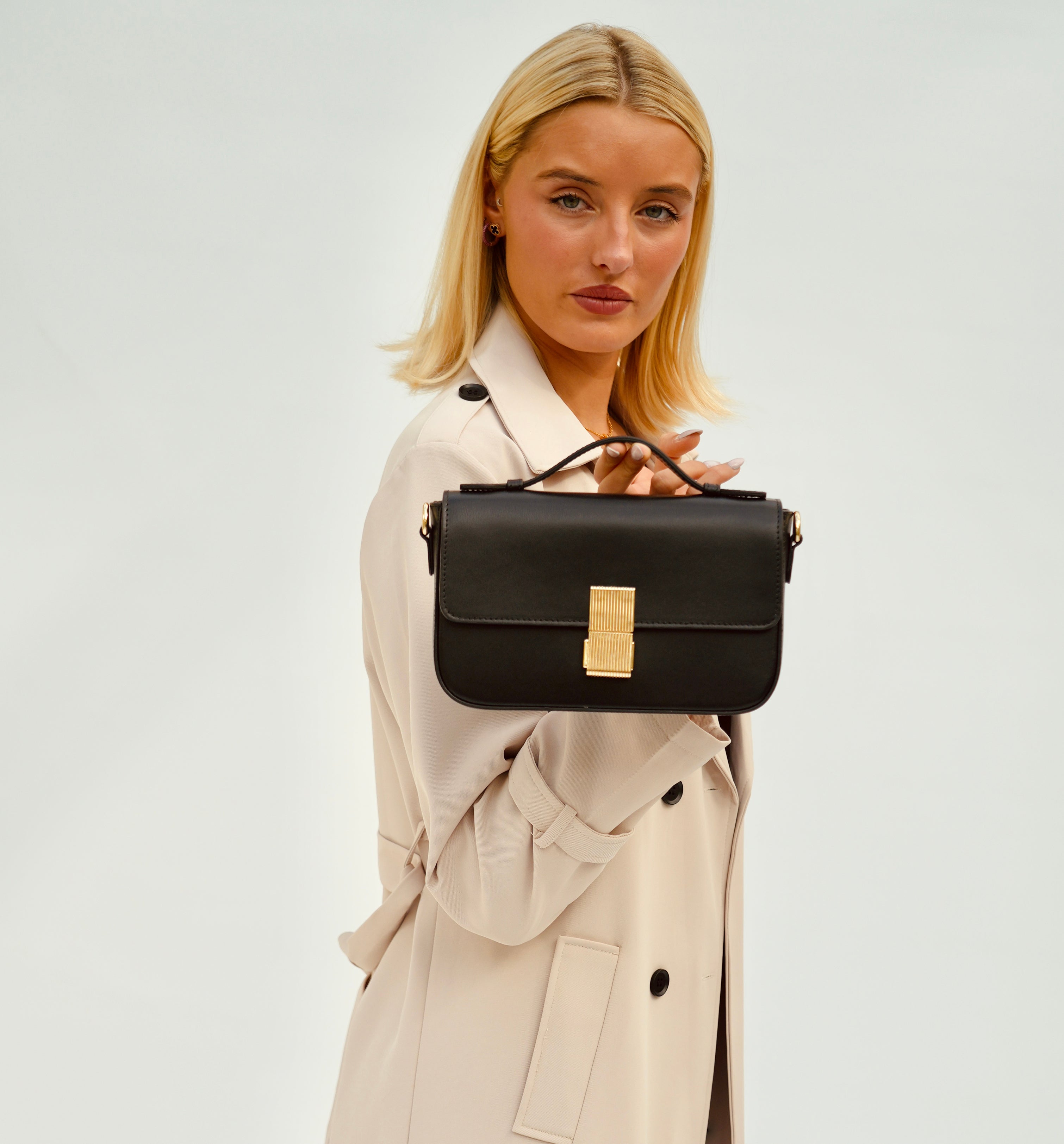 The Flora Black Leather Bag