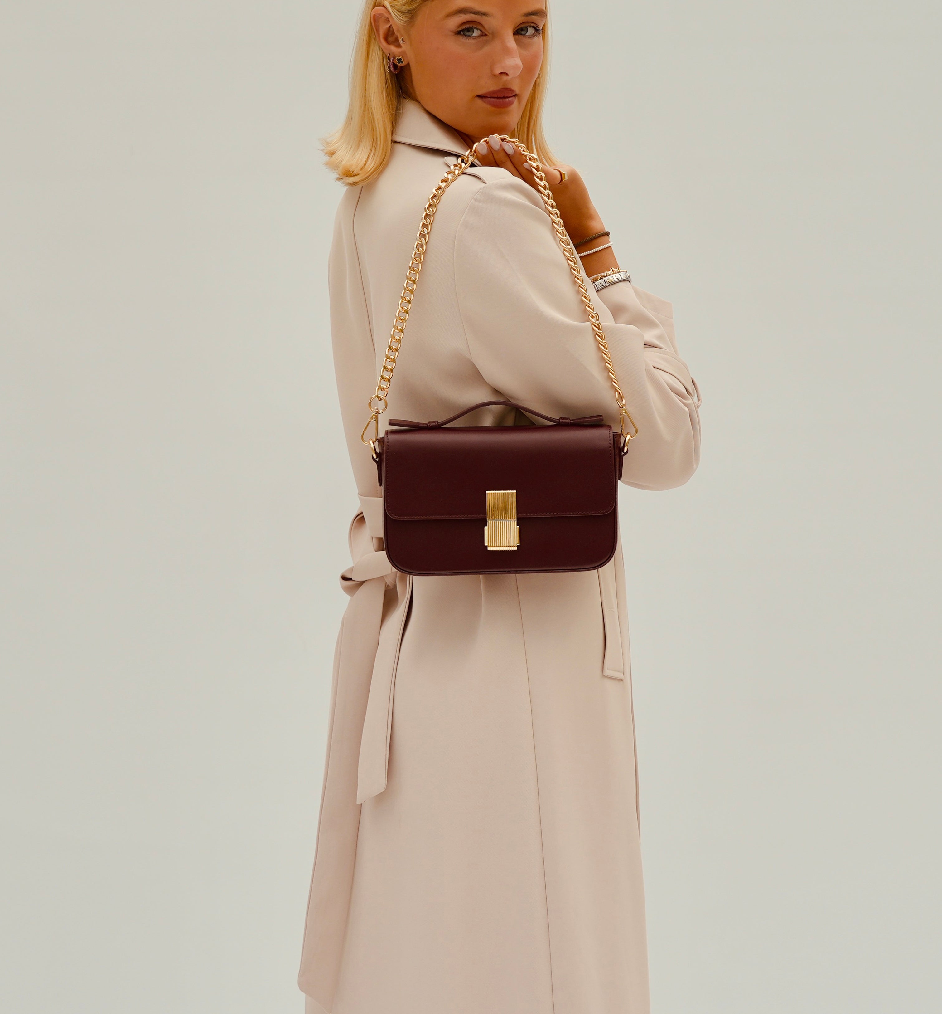 The Flora Burgundy Leather Bag