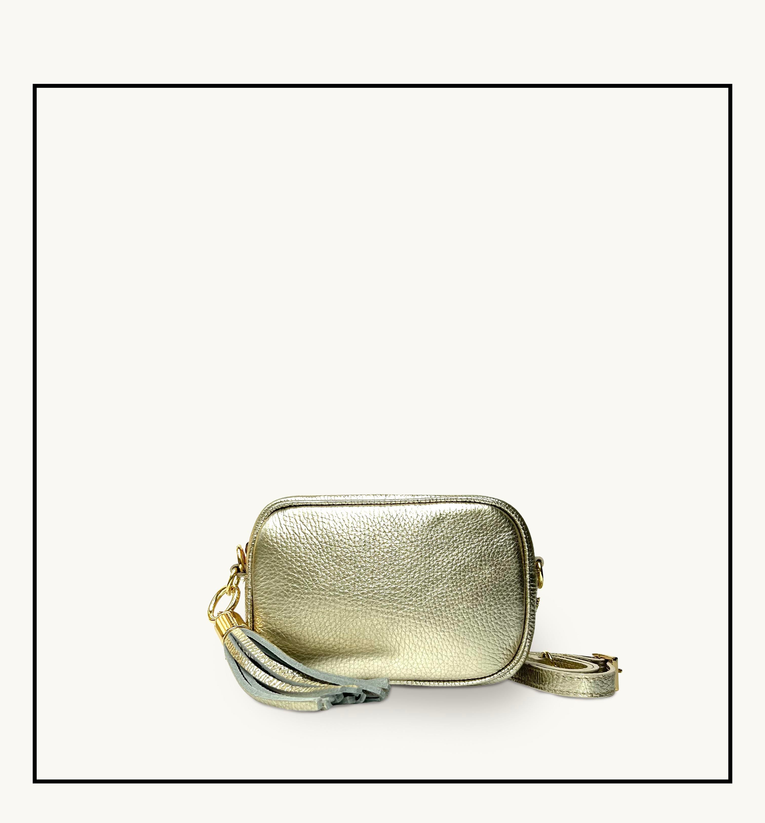 The Mini Tassel Gold Leather Phone Bag