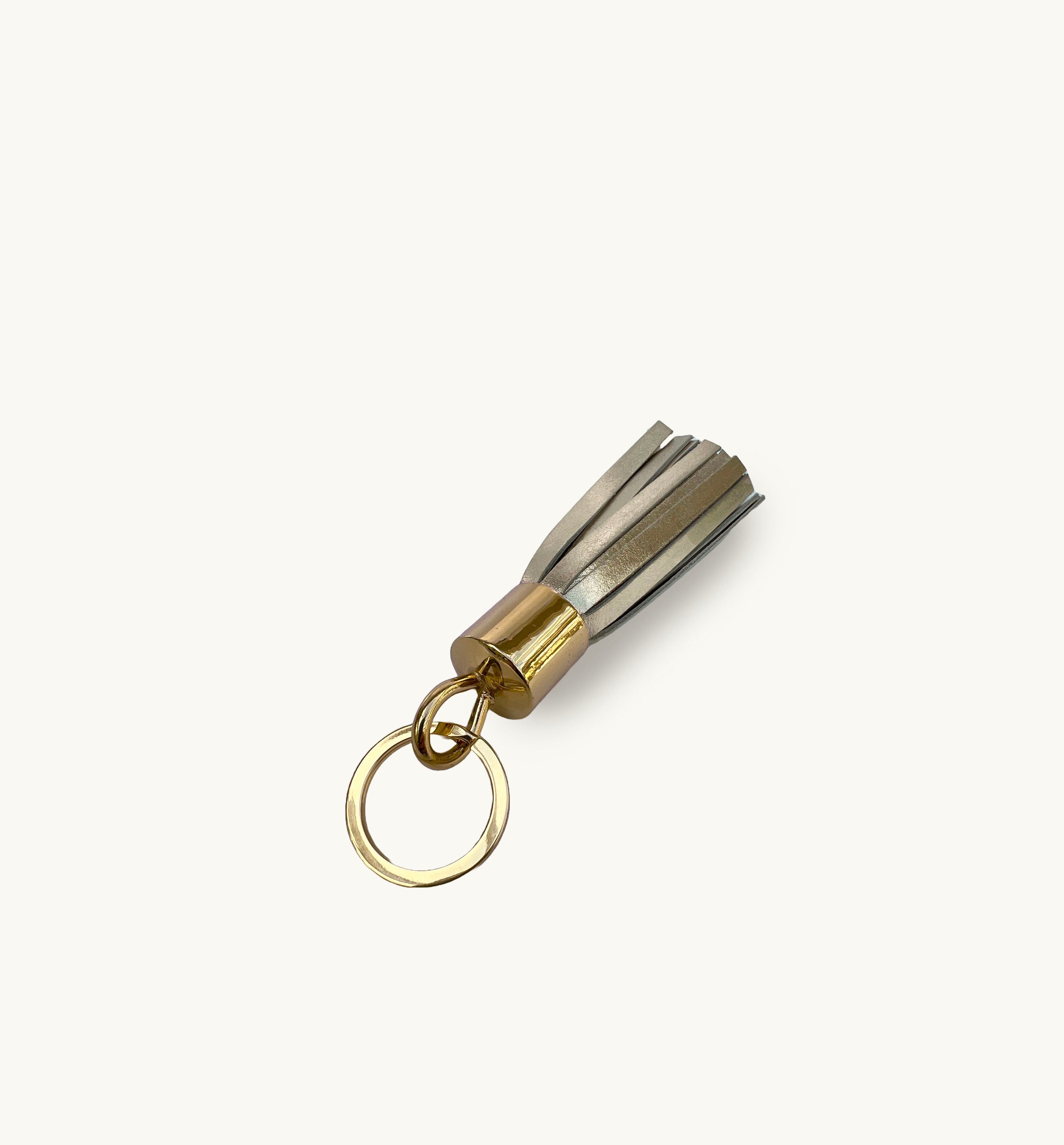 Gold Leather Tassel Keyring